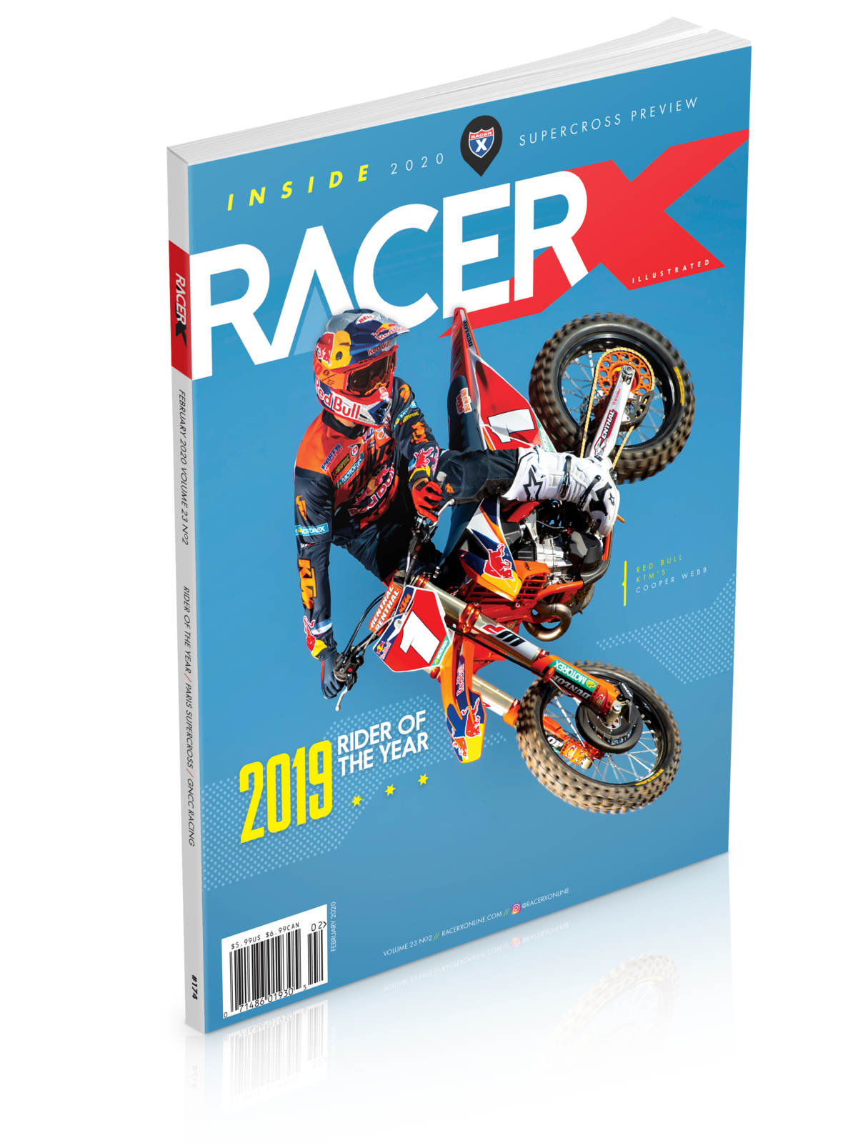 Cooper Webb on the February 2020 issue of Racer X Illustrated.