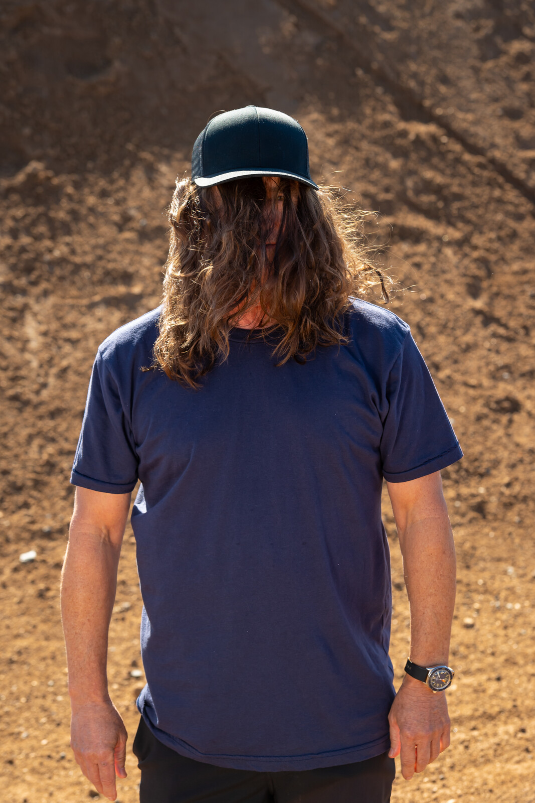 “Cowboy” Kenny Adams does his very best “Cousin Itt.” 