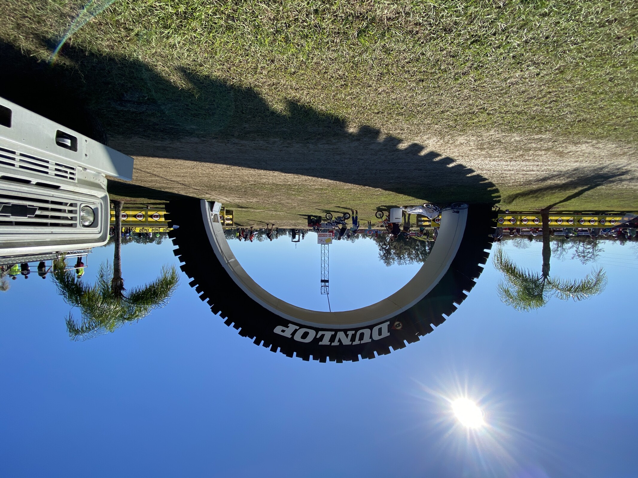 The Dunlop tire is like the Gatorback end zone. 