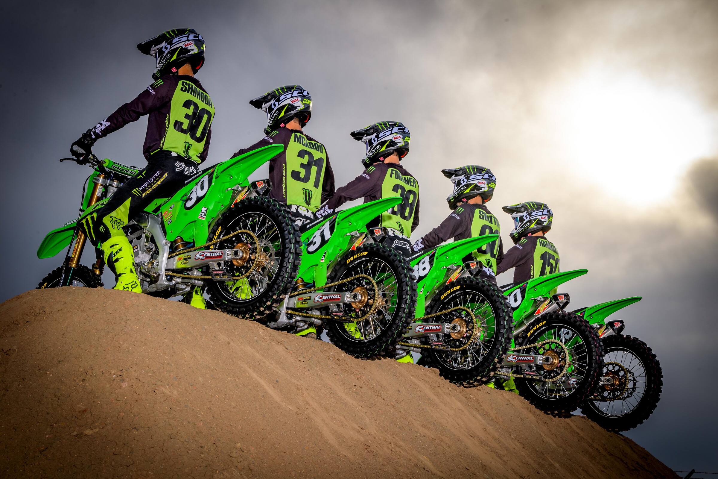 The 2021 Monster Energy/Pro Circuit Kawasaki roster.