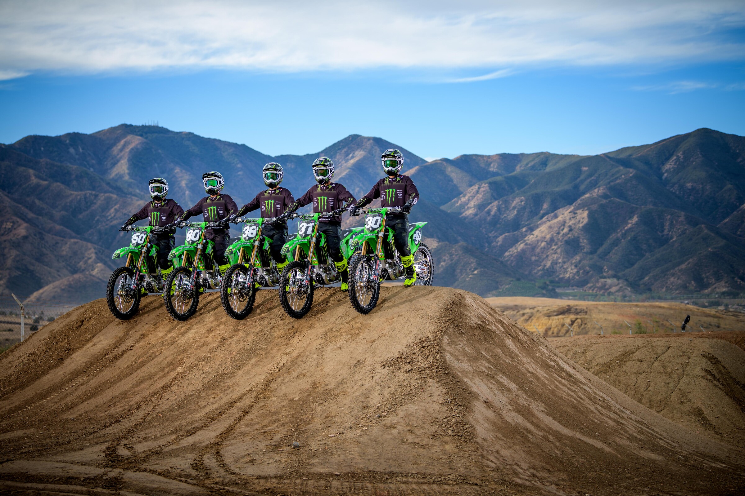 The 2021 Monster Energy/Pro Circuit Kawasaki roster.