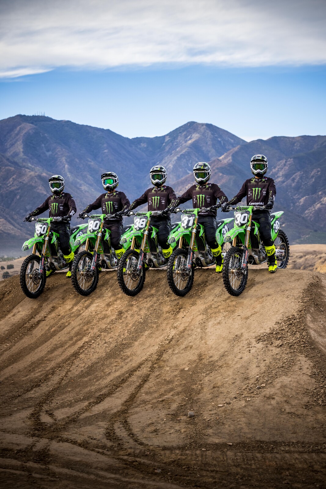 The 2021 Monster Energy/Pro Circuit Kawasaki roster.
