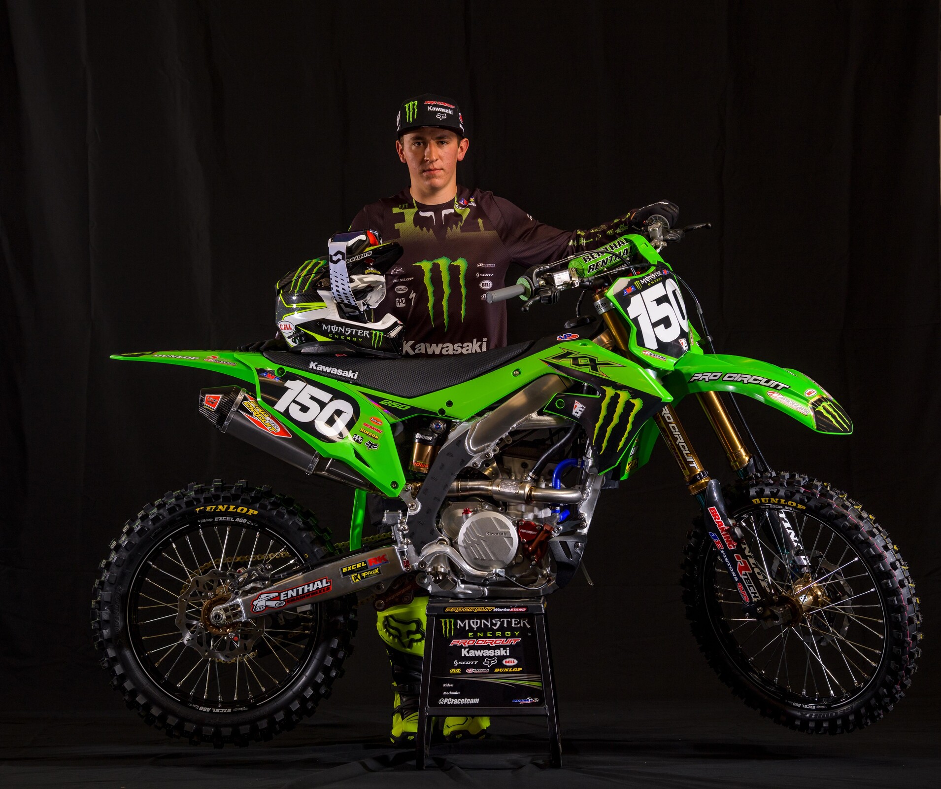 #150 Seth Hammaker and his Kawasaki KX250