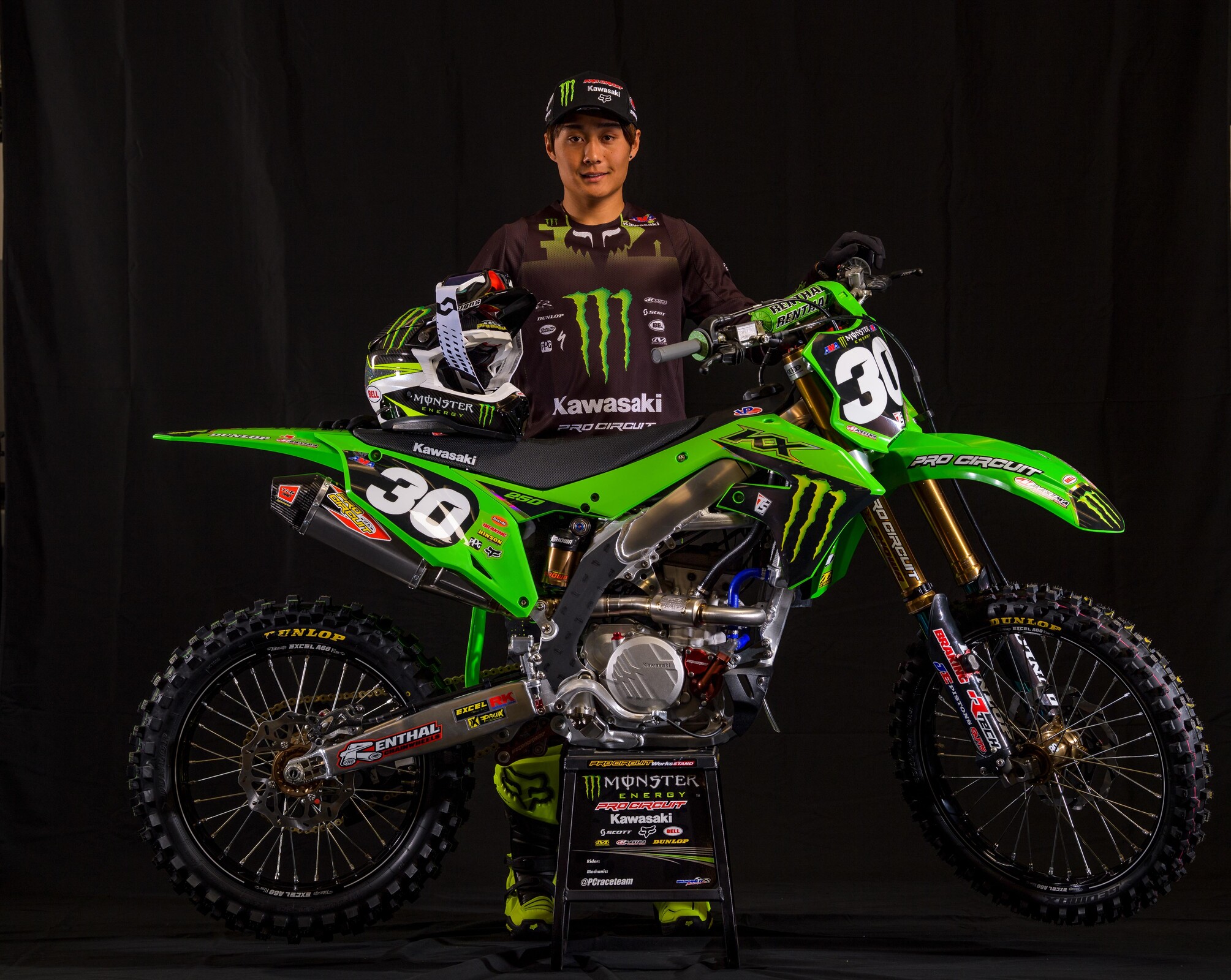 #30 Jo Shimoda and his Kawasaki KX250