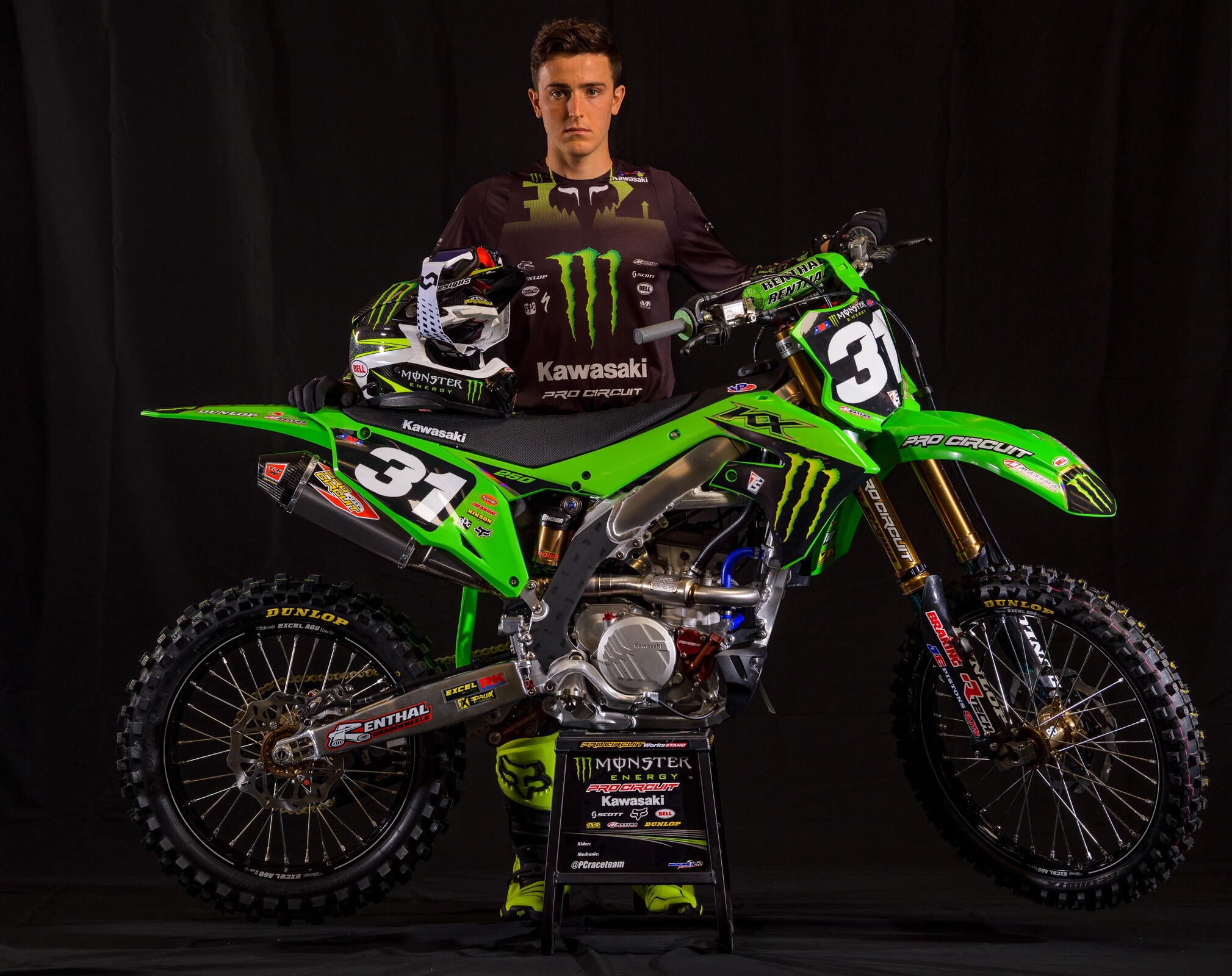 #31 Cameron McAdoo and his Kawasaki KX250