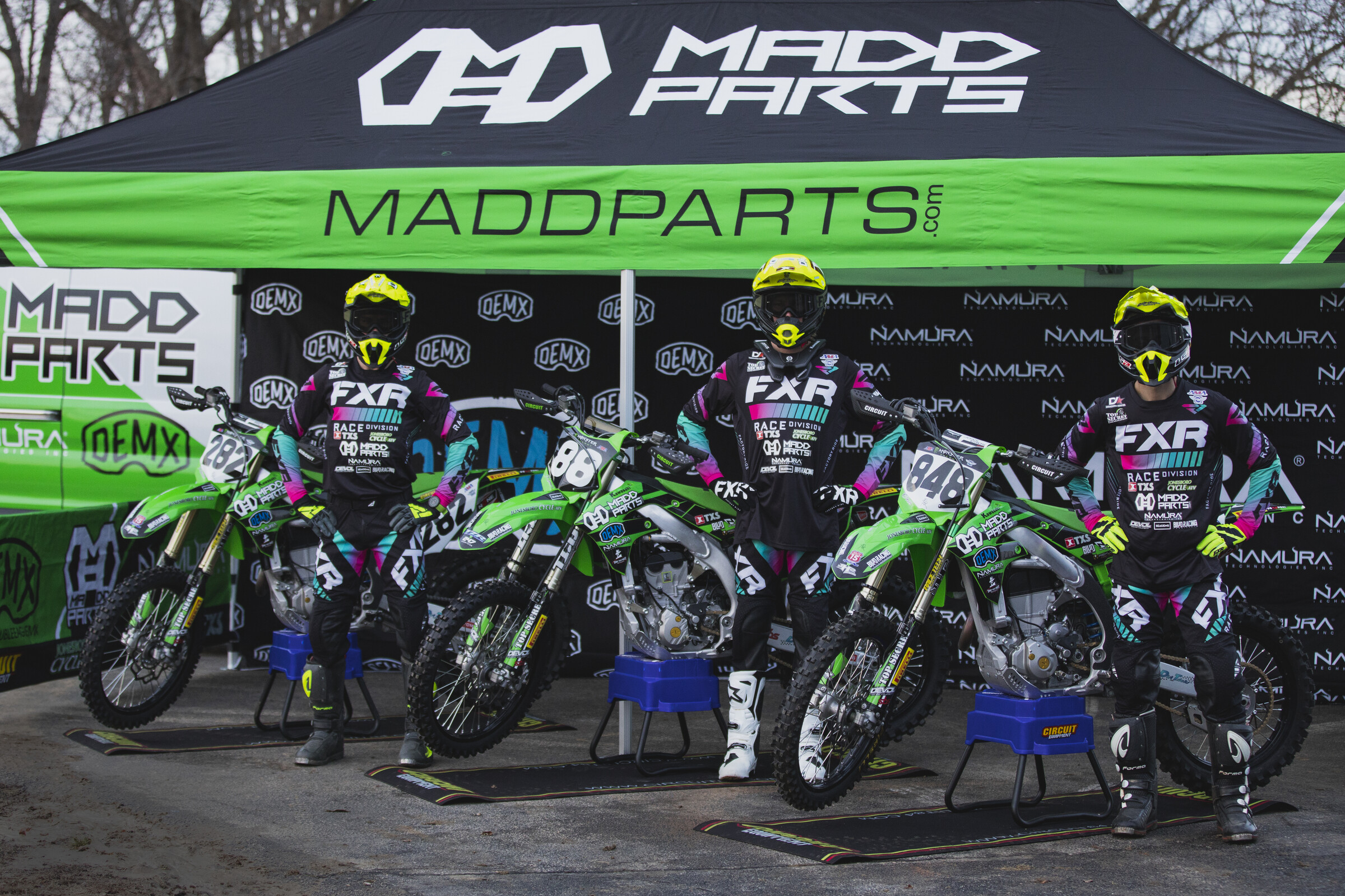 #282 Bubba Pauli, #88 Logan Karnow, and #848 Joan Cros