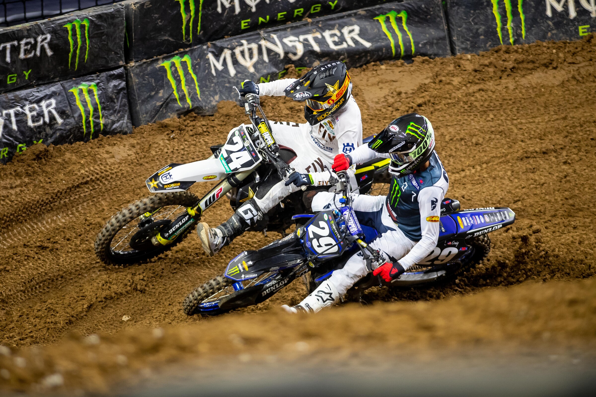 Christian Craig (#29) making a pass attempt on RJ Hampshire #24.