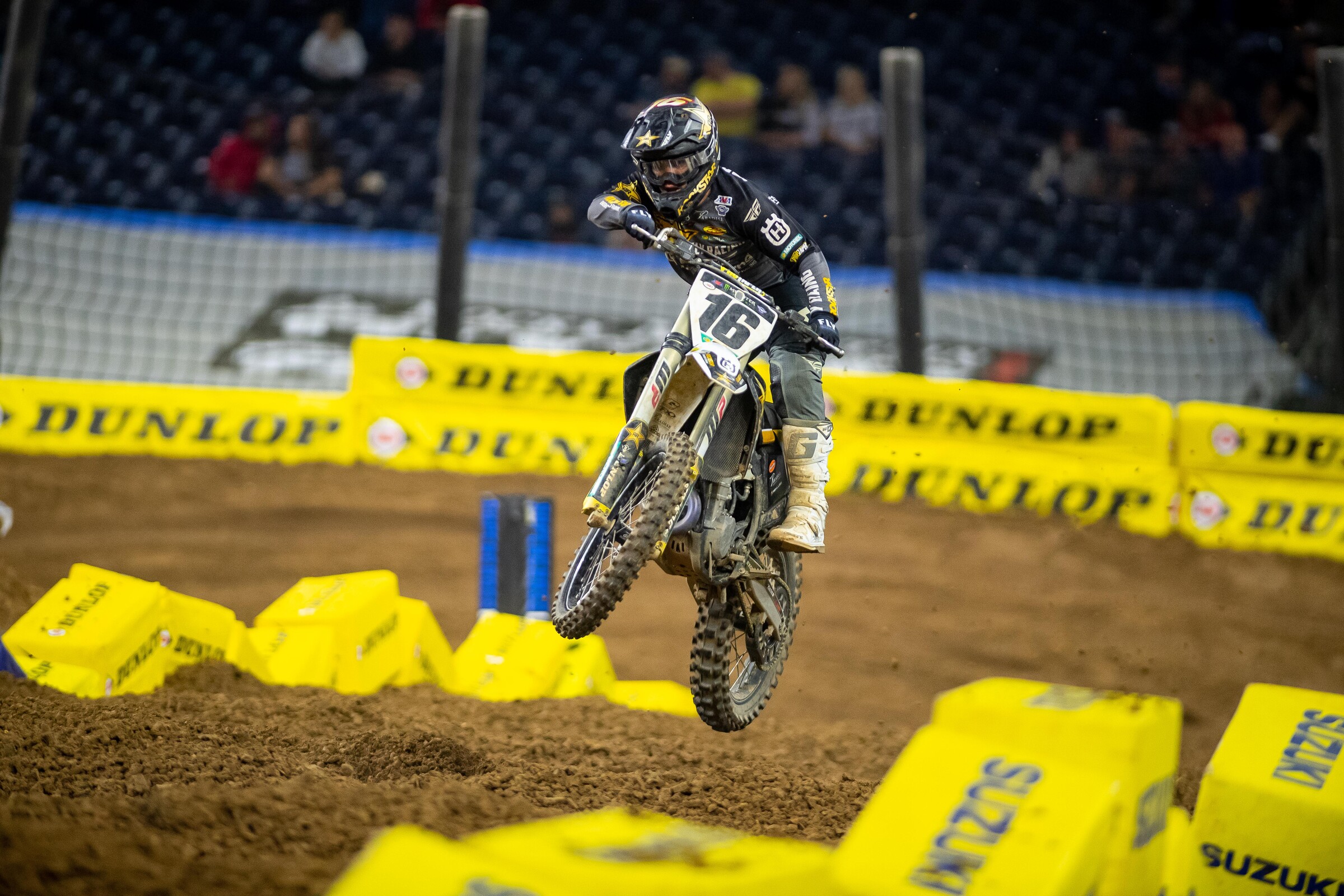 Zach Osborne put in a determined charge to reel in Tomac for the lead. A late crash cost him dearly, pushing him all the way back to tenth.