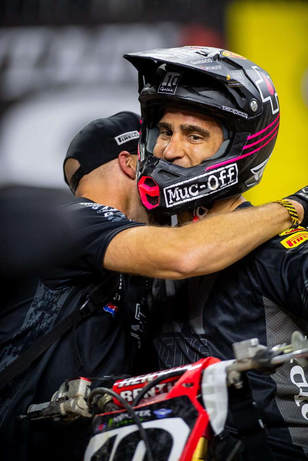 Brayton with his long time mechanic Brent Duffe.