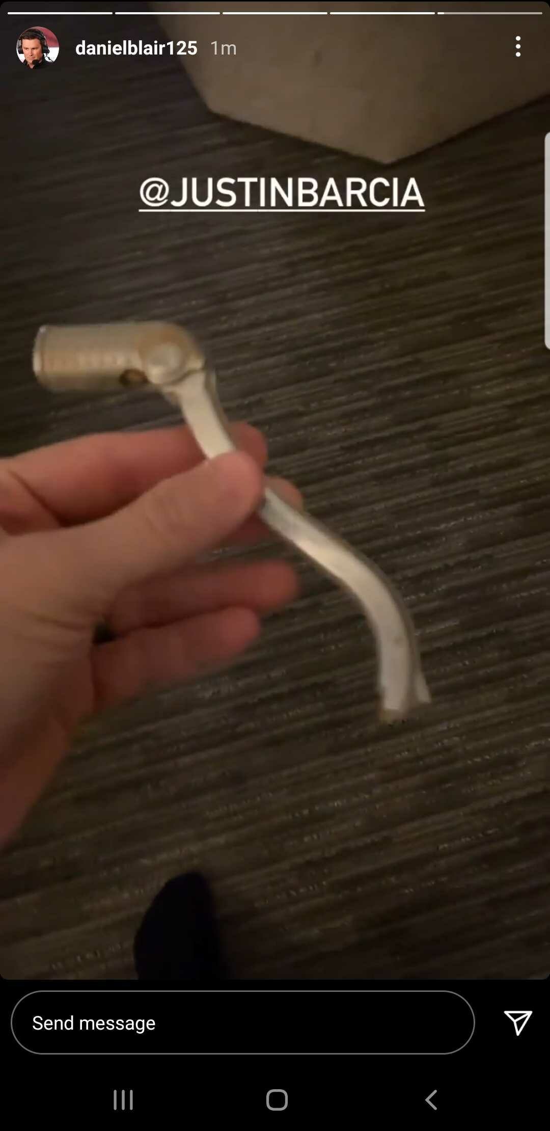 Daniel Blair found Barcia's shifter after the 450SX main event had completed.