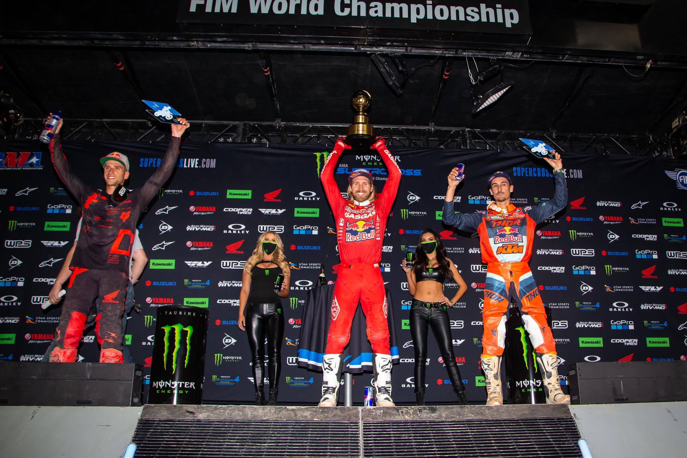 The Houston 1 450SX podium.
