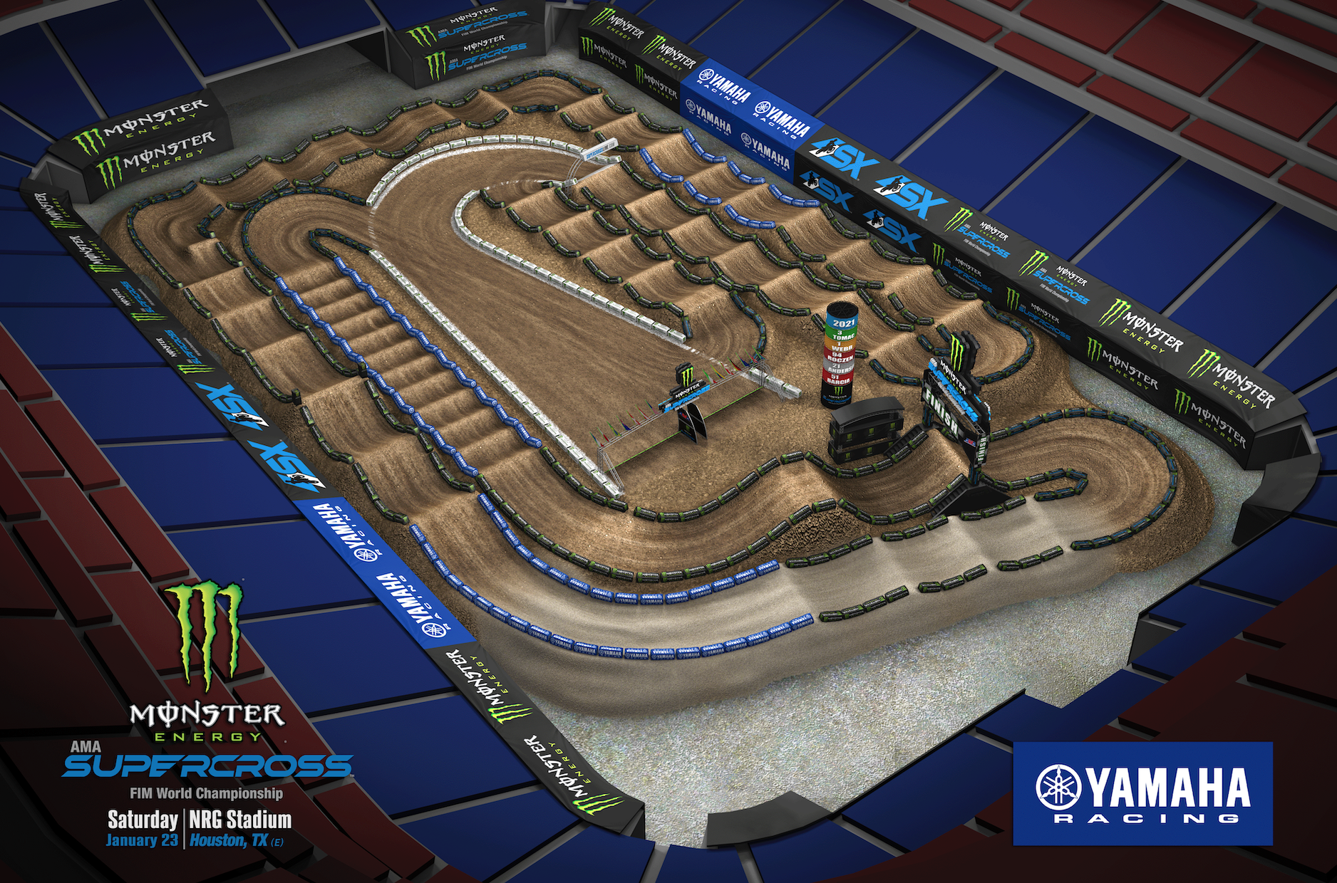 The 2021 Houston 3 Supercross layout.