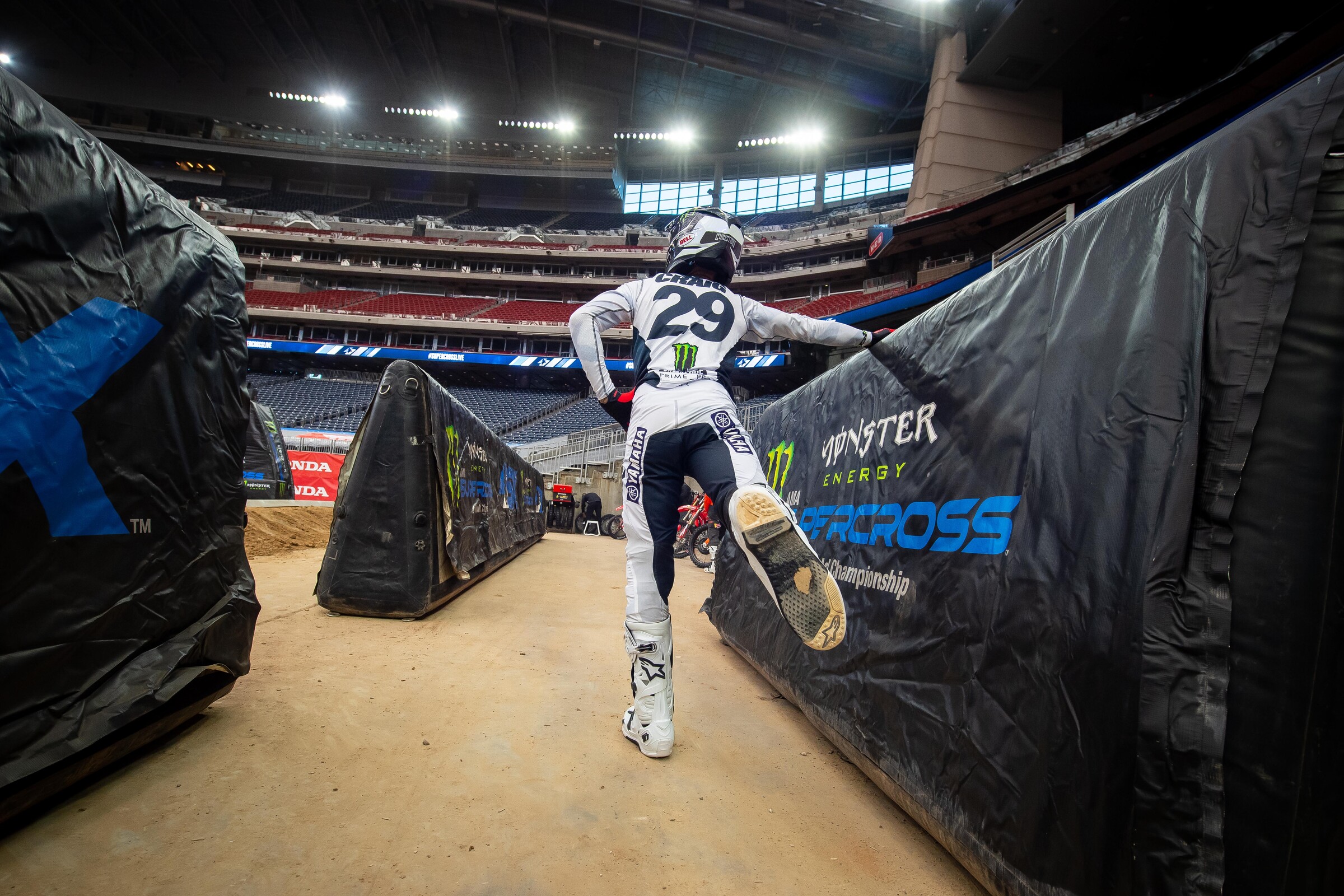 Christian Craig stretches out some new THOR gear.