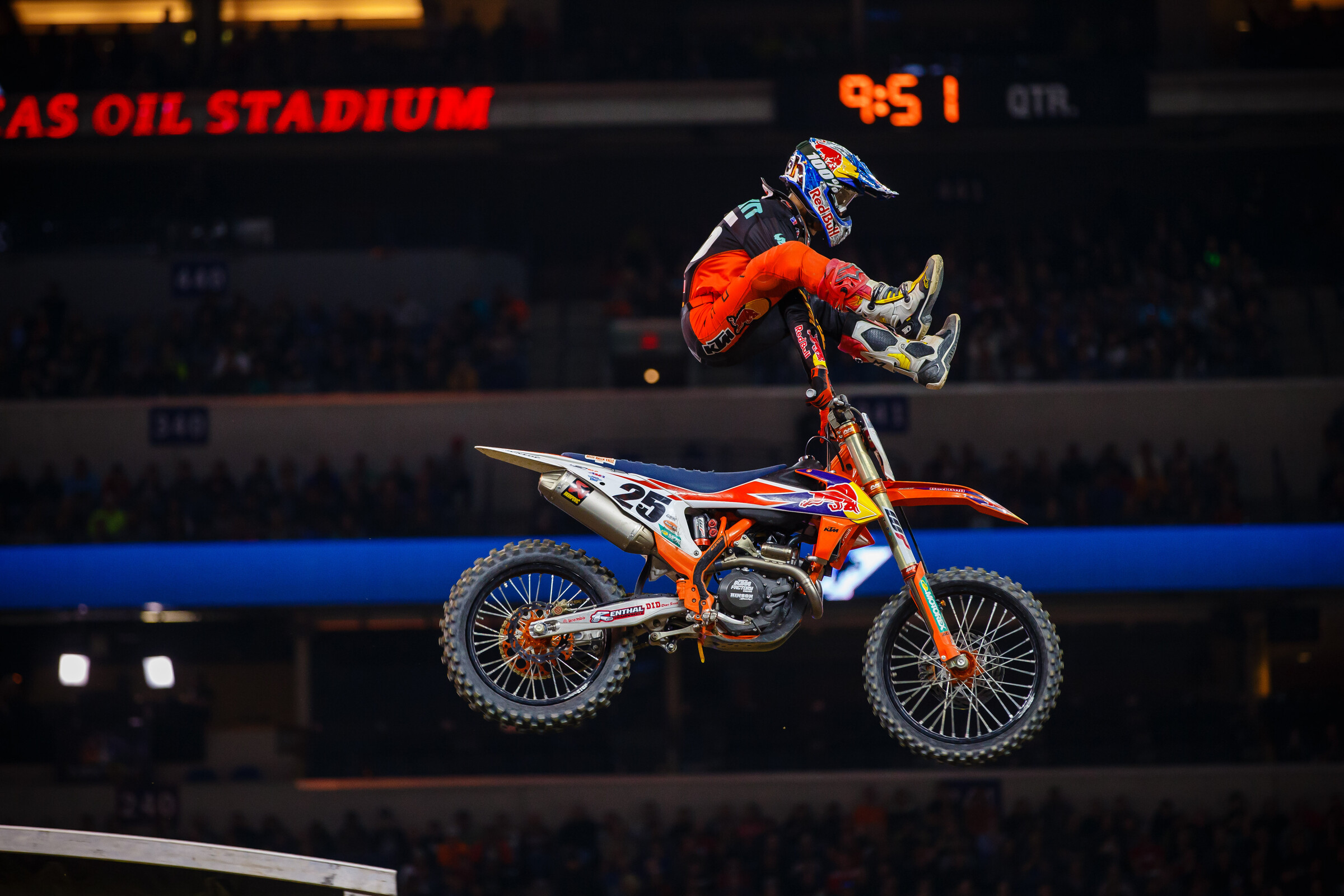Marvin Musquin has won the last two 450SX main events (2019 and 2018) at Lucas Oil Stadium. Will we see another heel-clicker from the #25 this weekend?