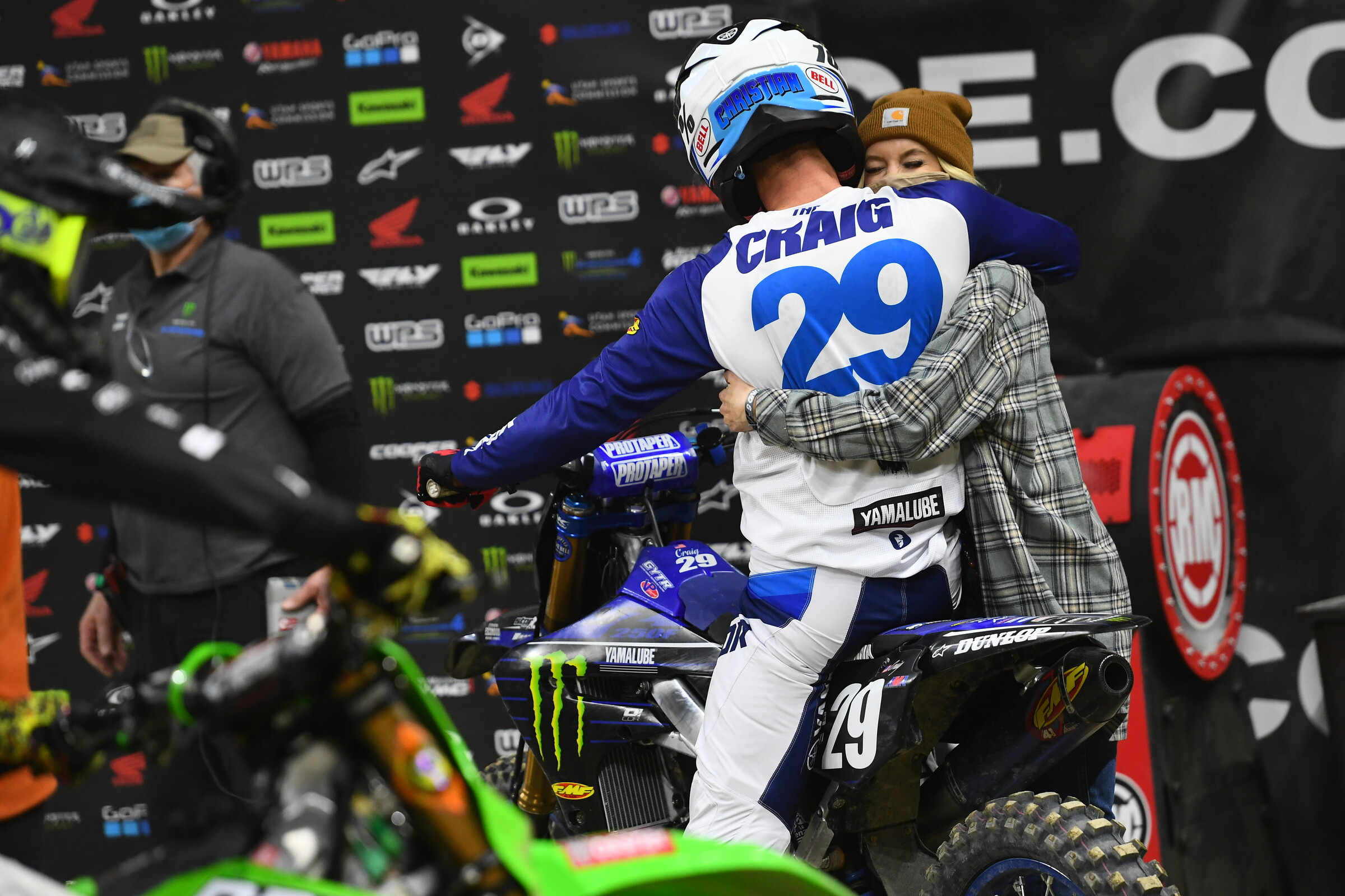 Christian Craig and his wife Paige after his second win of the season.