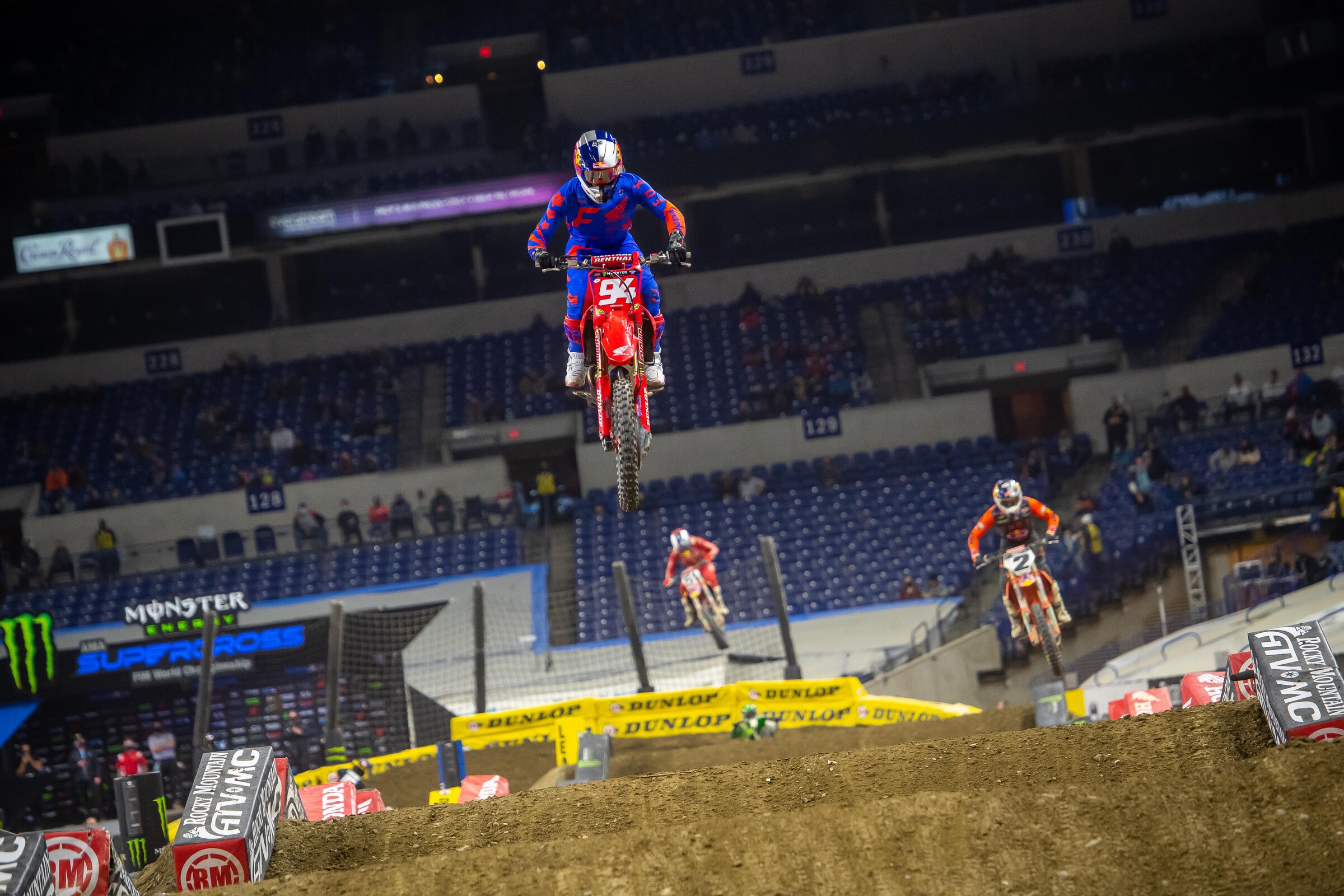 Roczen took on pressure from Webb and Barcia the whole way but never relented.