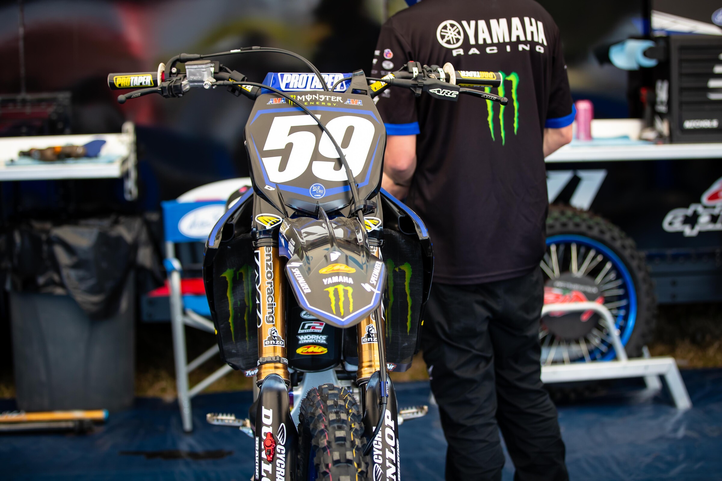 Frye's Yamaha YZ250F is all tuned up and ready for his AMA Supercross debut on Saturday.
