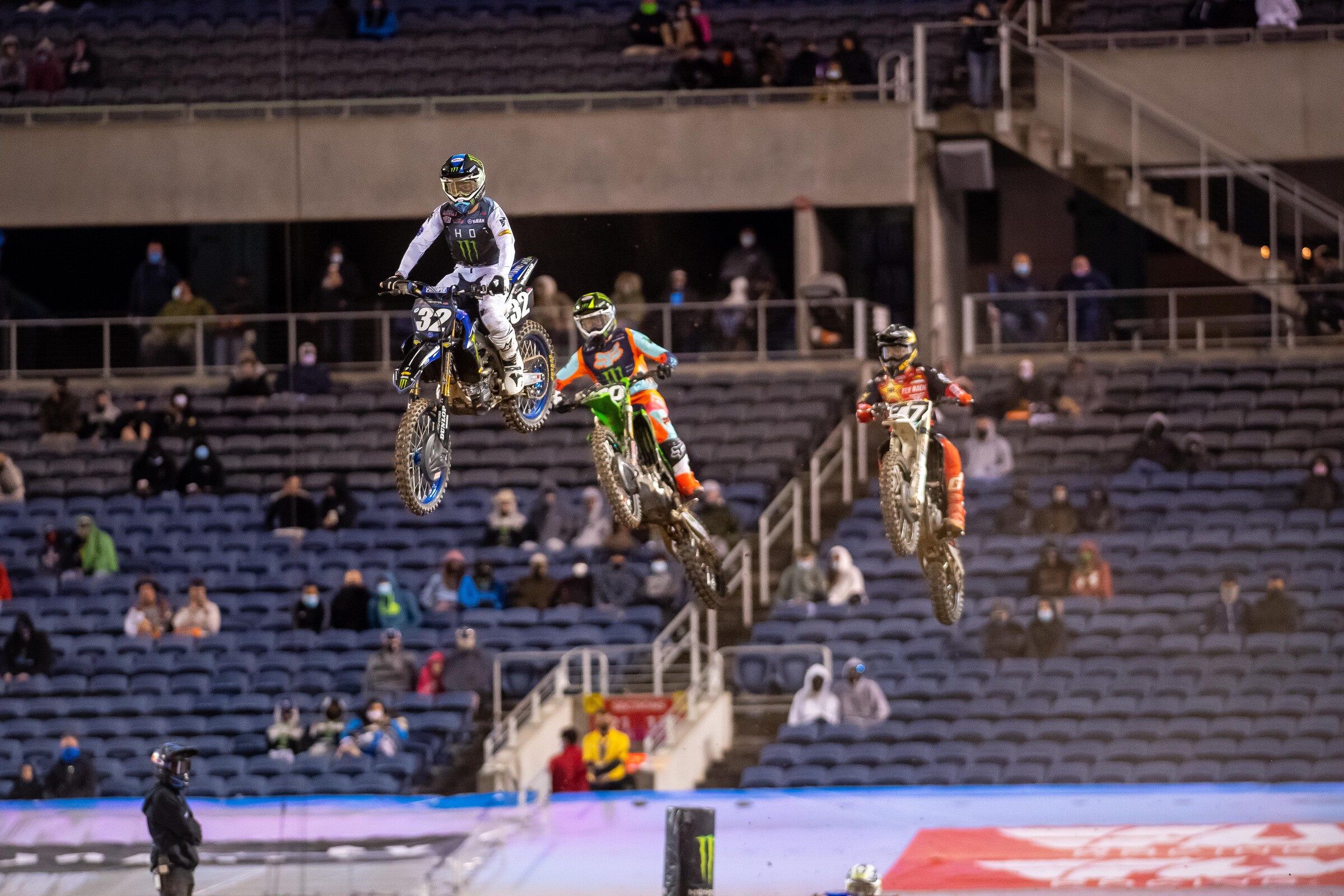 Cooper leading Jordon Smith and Jalek Swoll.