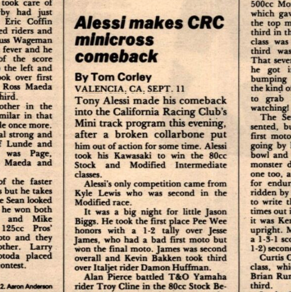 It appears the author didn't realize Tony is the dad and Mike is the racer!