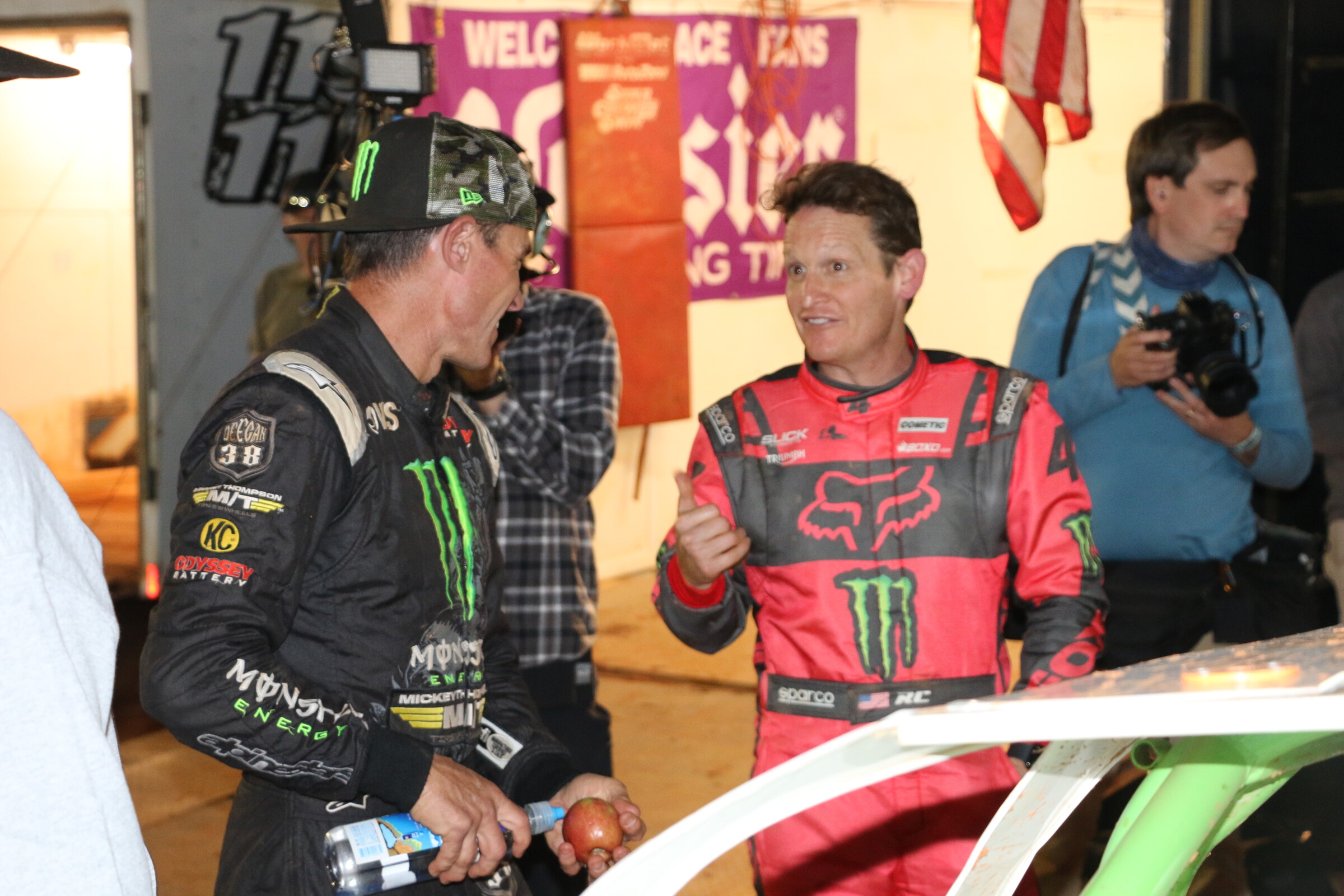 Deegan and Carmichael get to bench raciing.