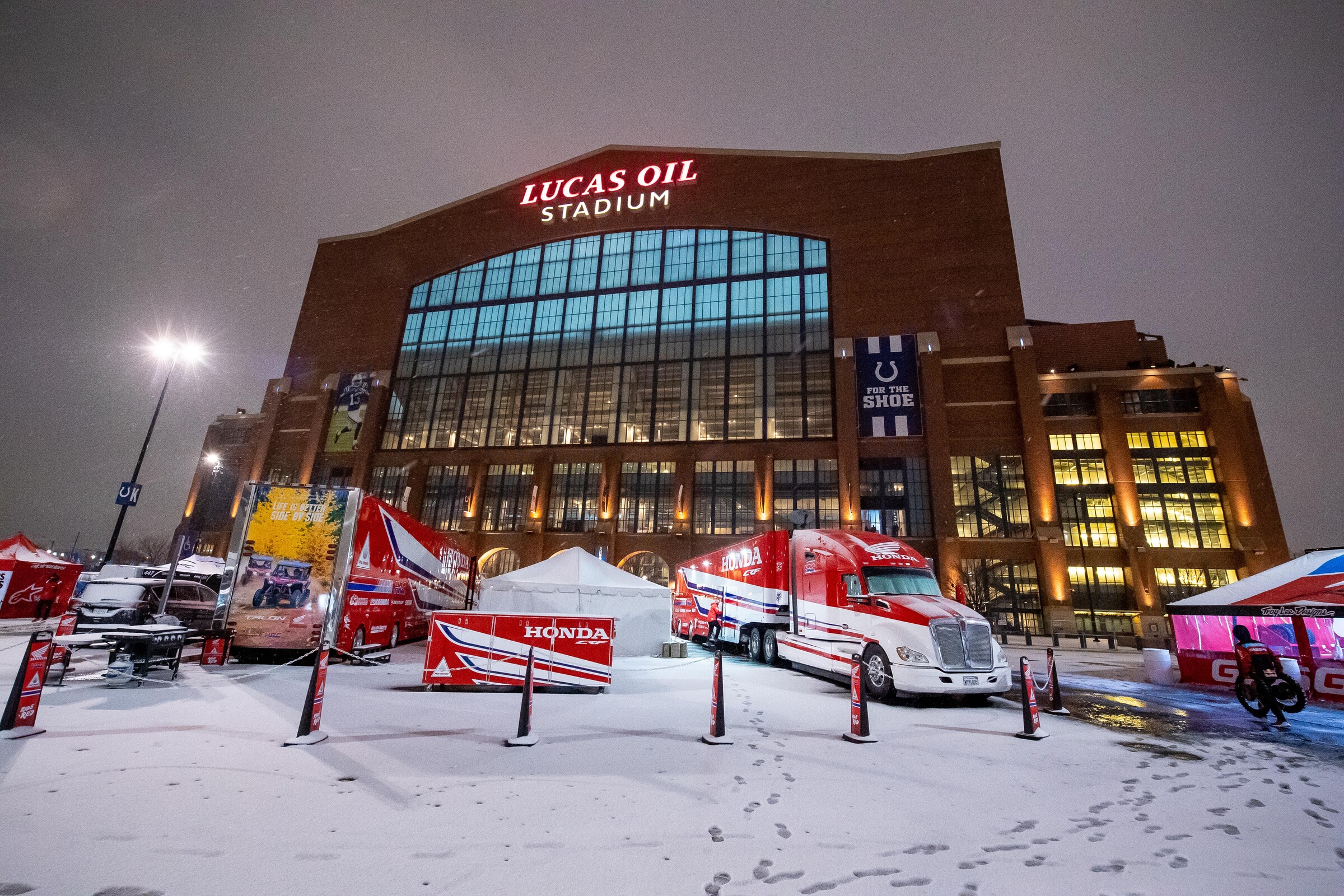 The Indy pit party was more like an ice-skating party.