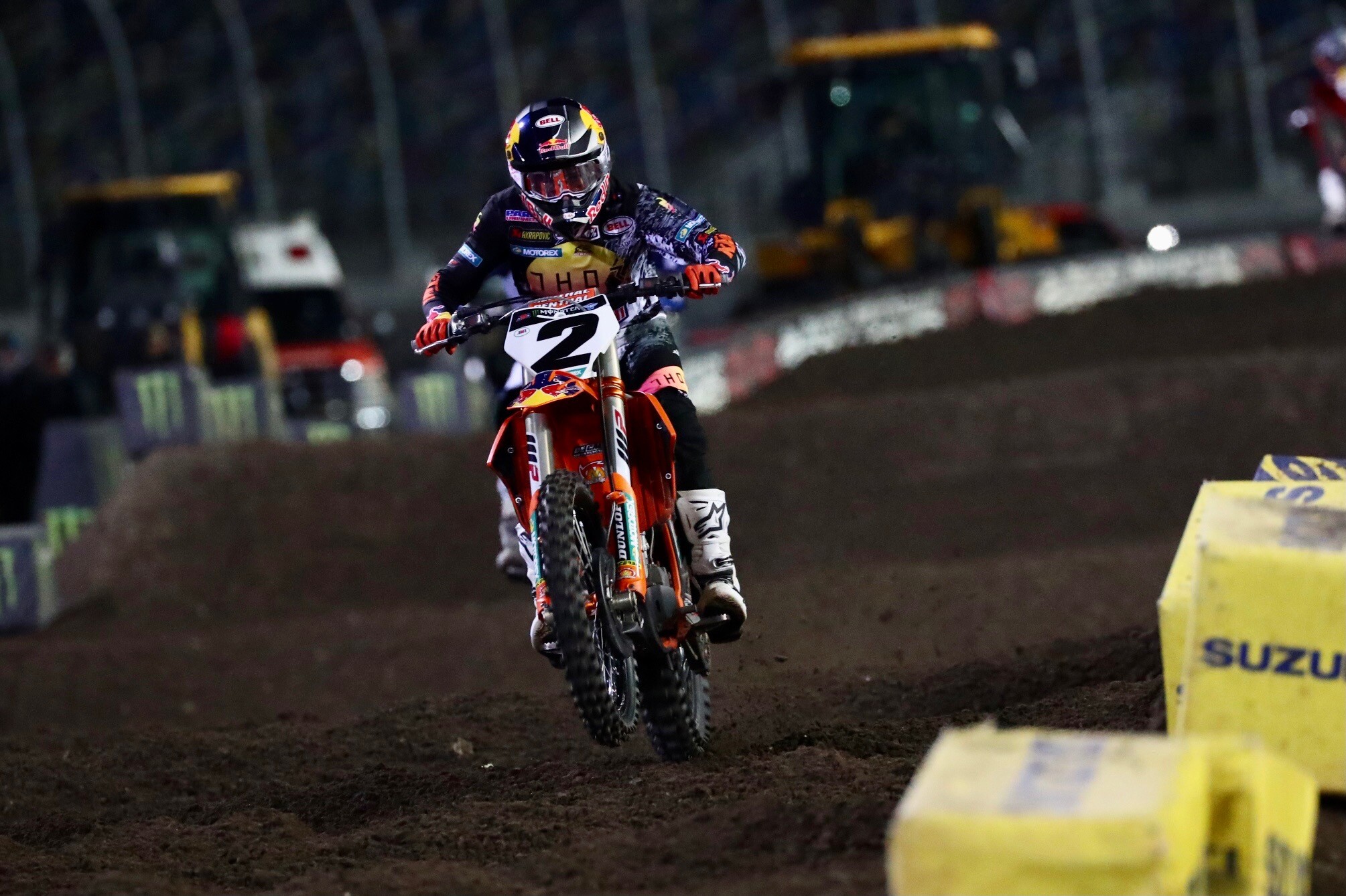 Cooper Webb held off a charging Aaron Plessinger to take his heat race win.