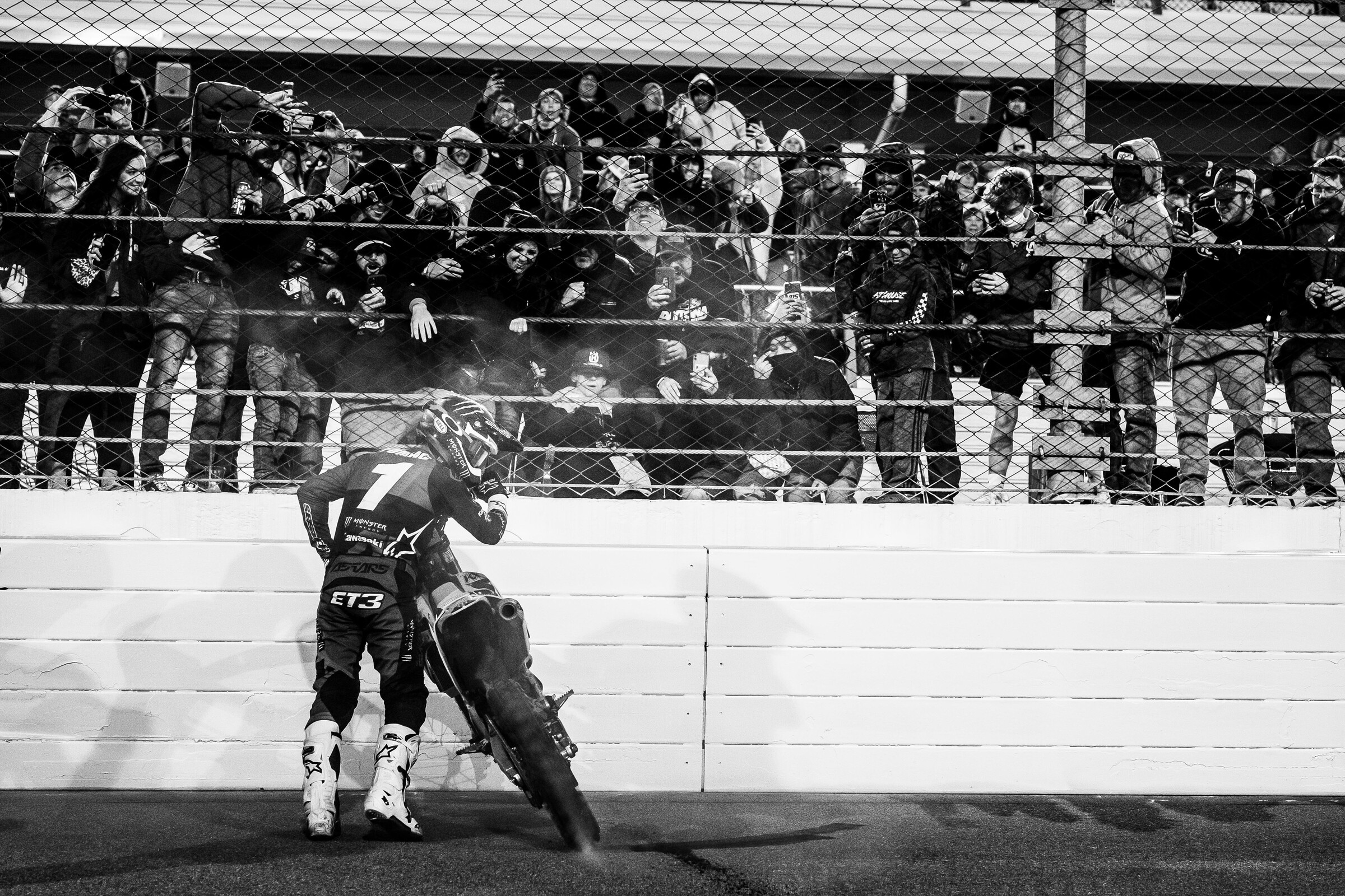 Tomac took the Daytona burnout to the next level. 