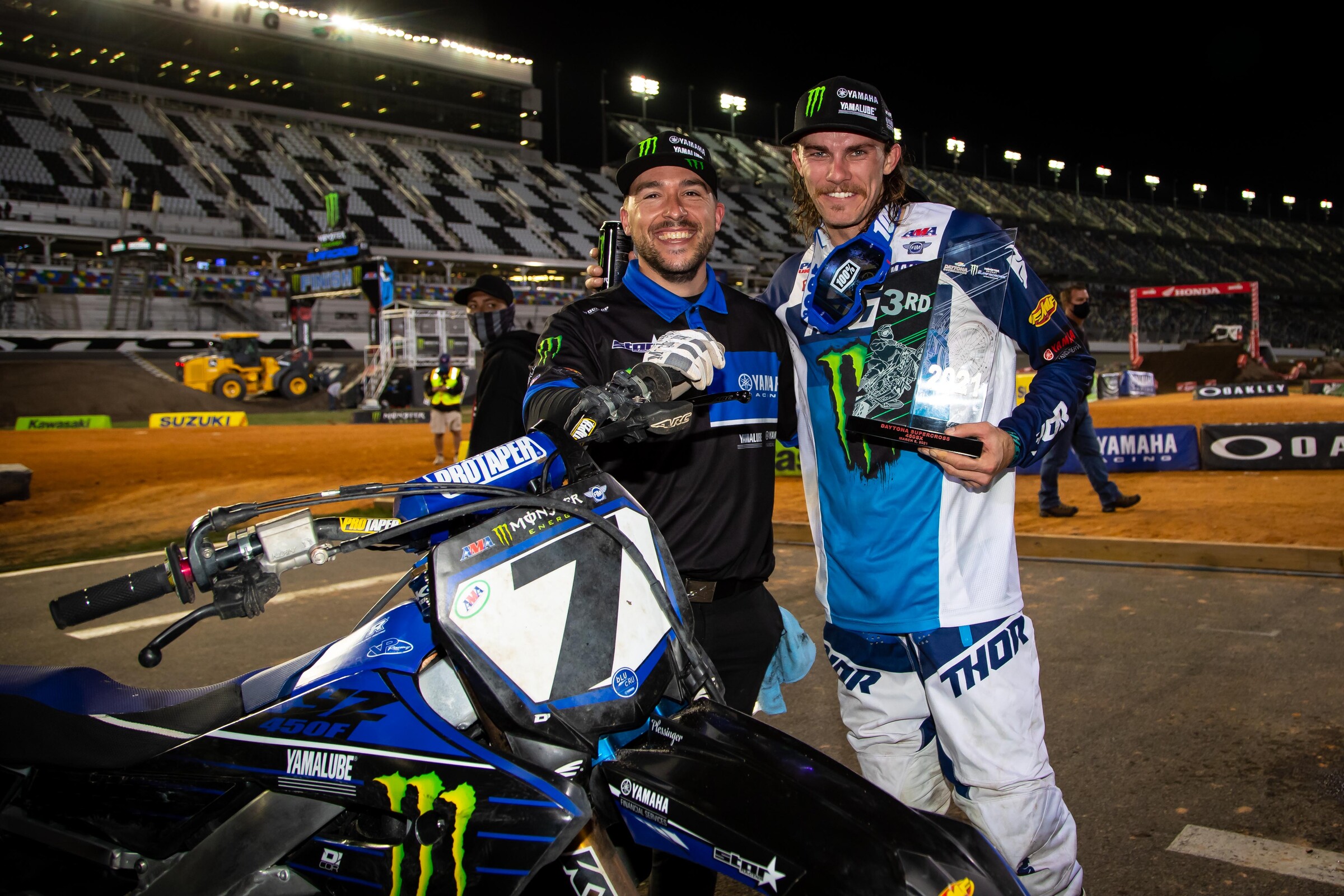 Plessinger with his mechanic Keith Clickstein.