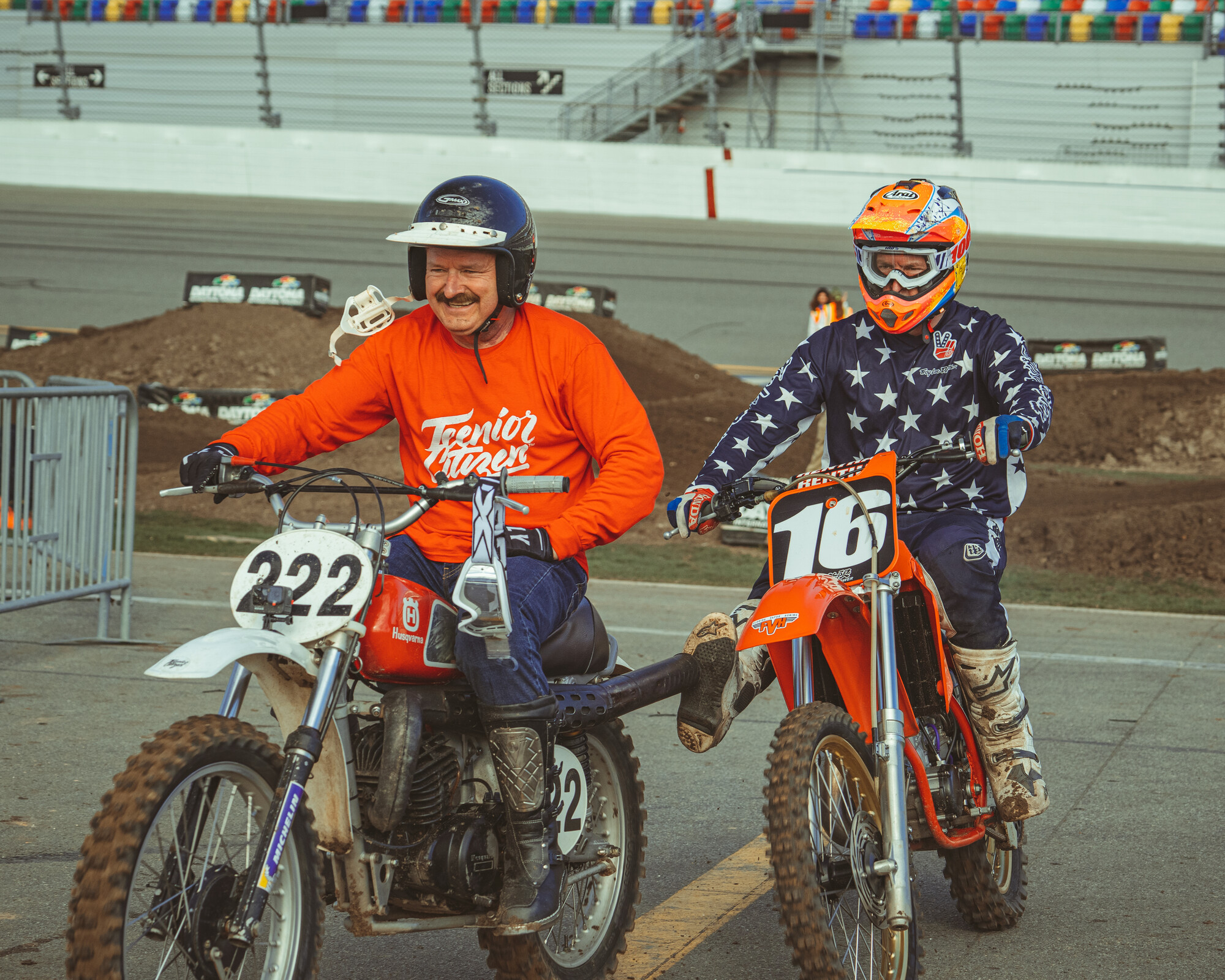 After a broken down bike, Randy Richardson needed a little push from Stanton.