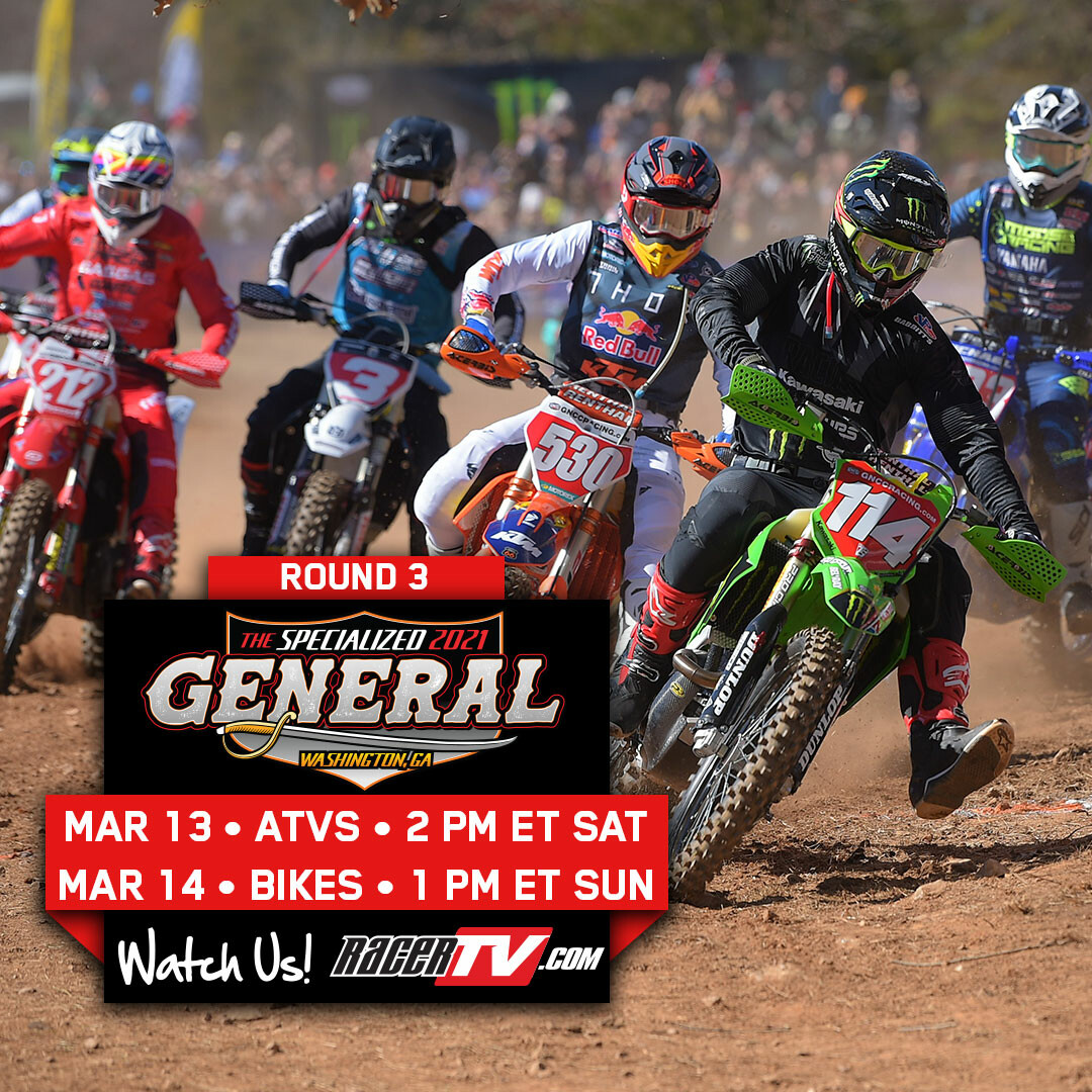 The 2021 The General GNCC RacerTV.com schedule.