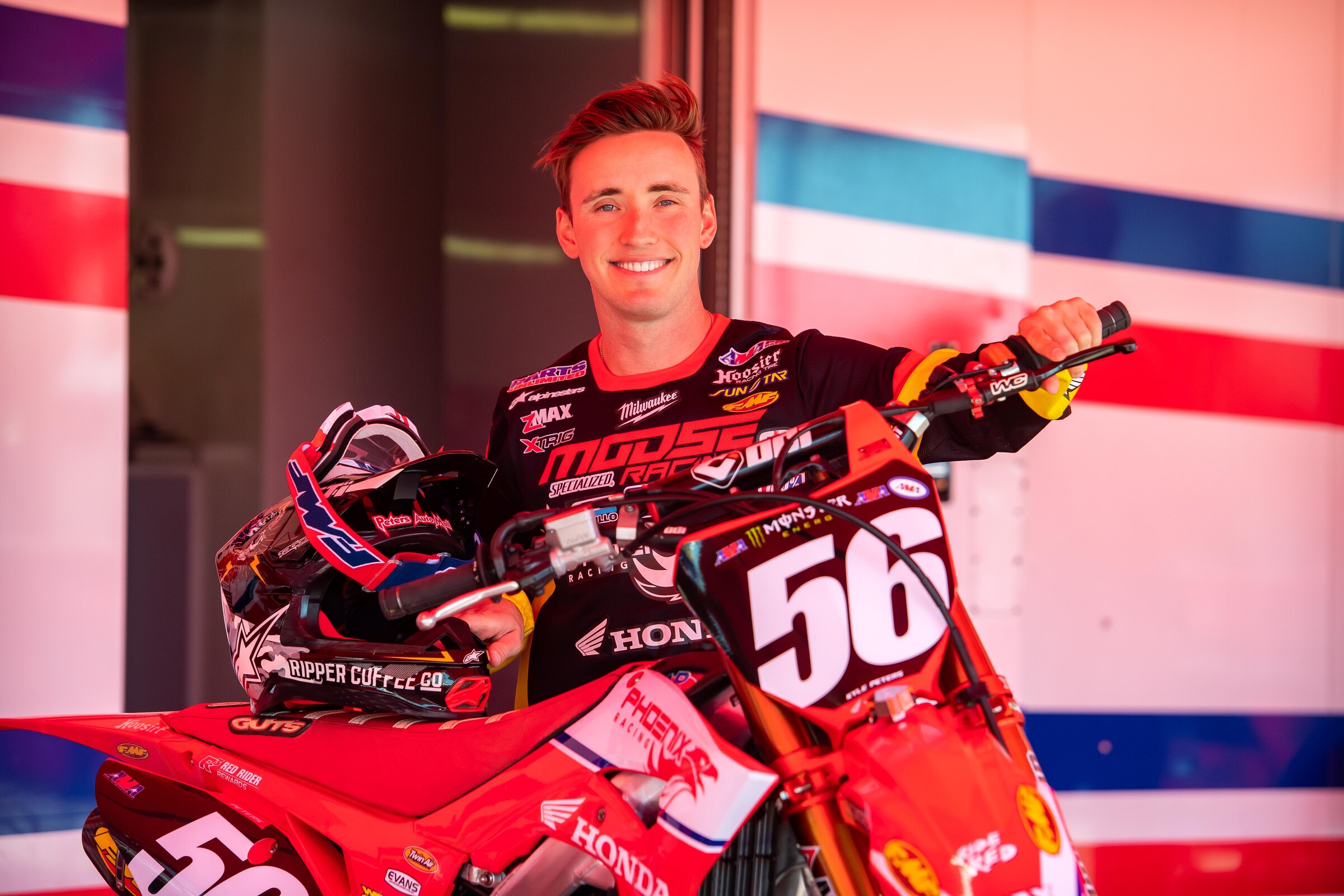 Kyle Peters is ready to go on his Phoenix Racing Honda CRF250R.