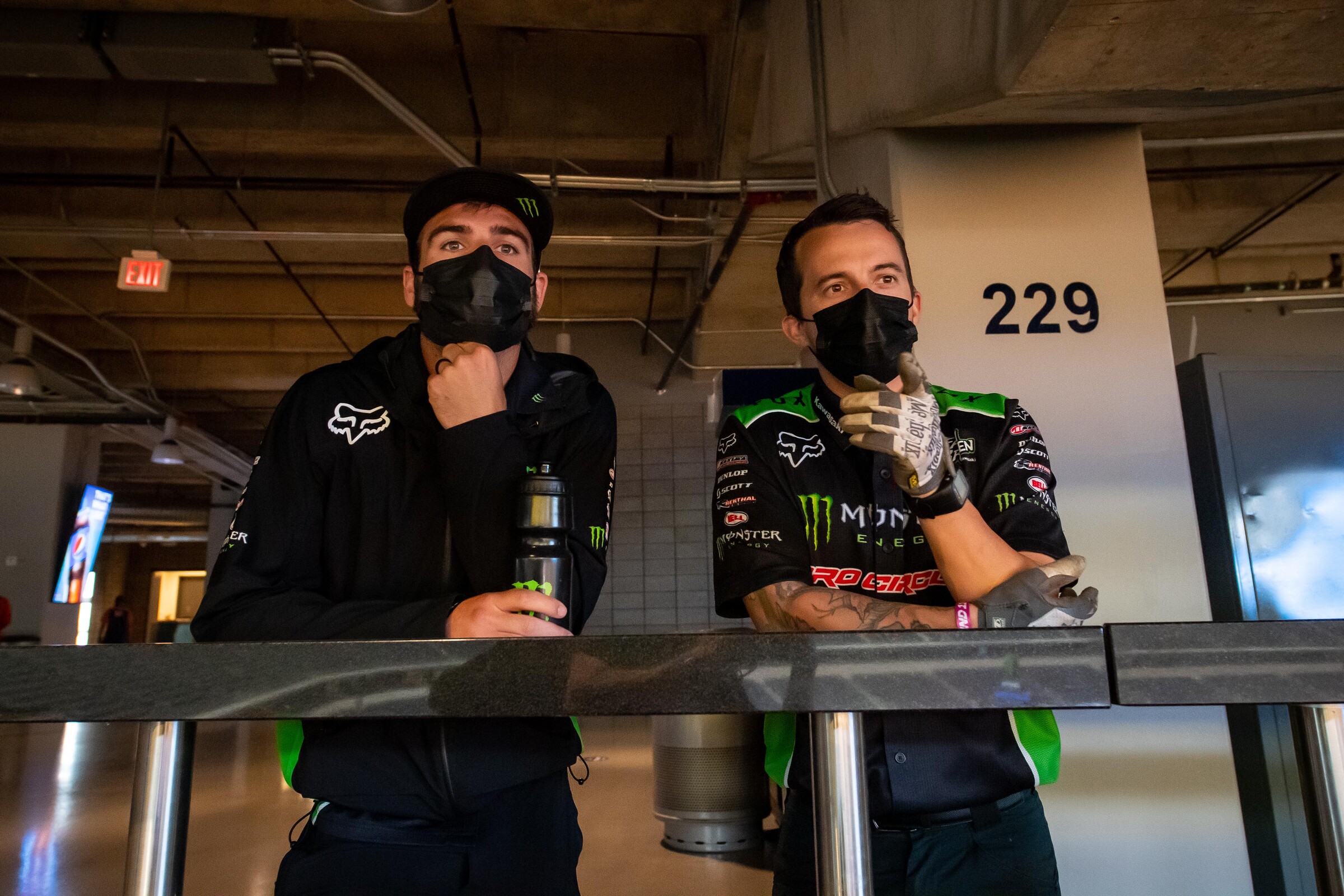 Smith and Ahrens viewing the track.