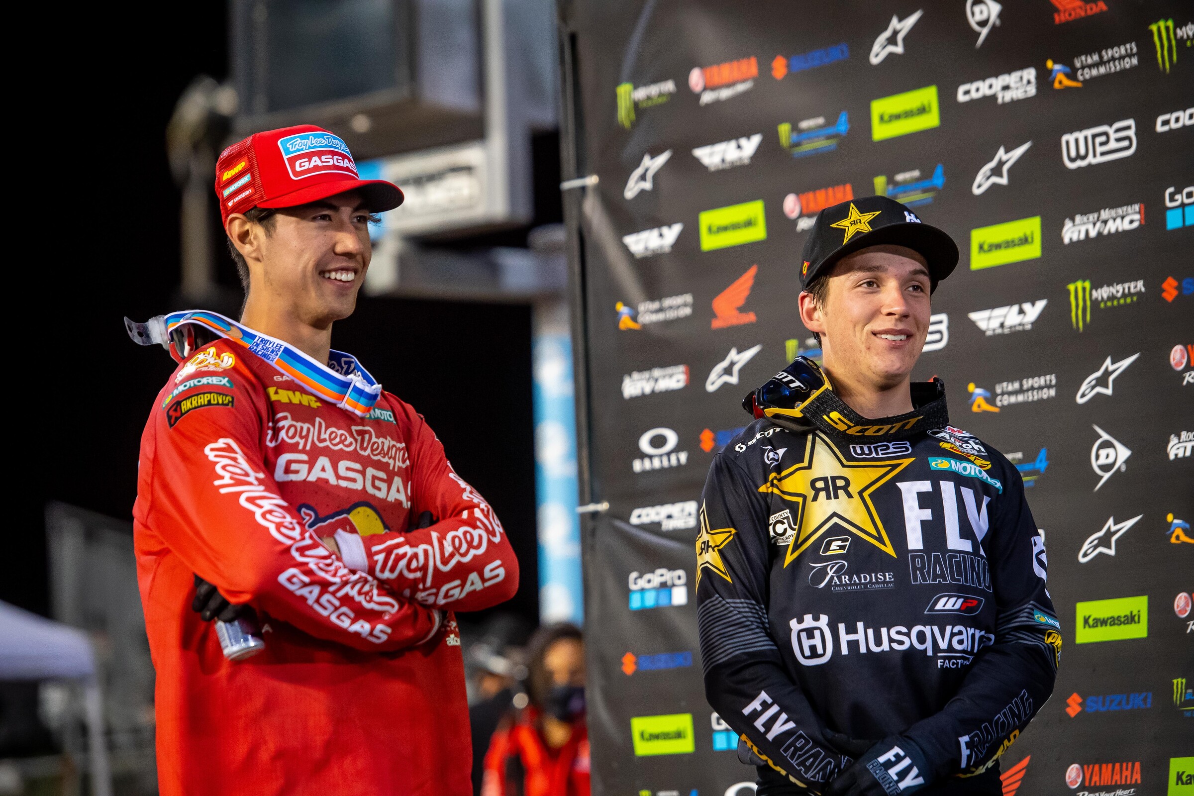 Pierce Brown and Stilez Robertson after the Daytona Supercross.