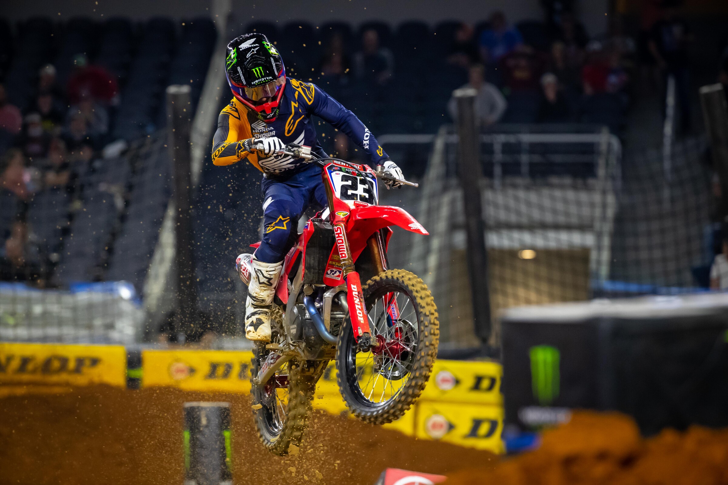 Sexton was back to his early-season pace, topping qualifying and passing Webb in his heat. A crash in the sand ended his night.