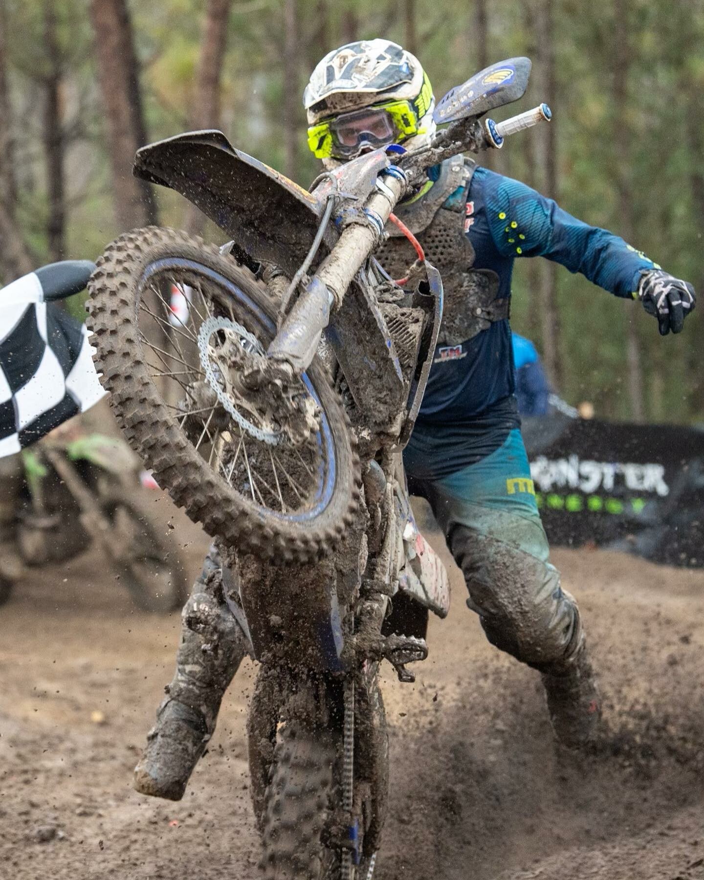 Steward Baylor Jr. ghost riding the whip across the finish line.