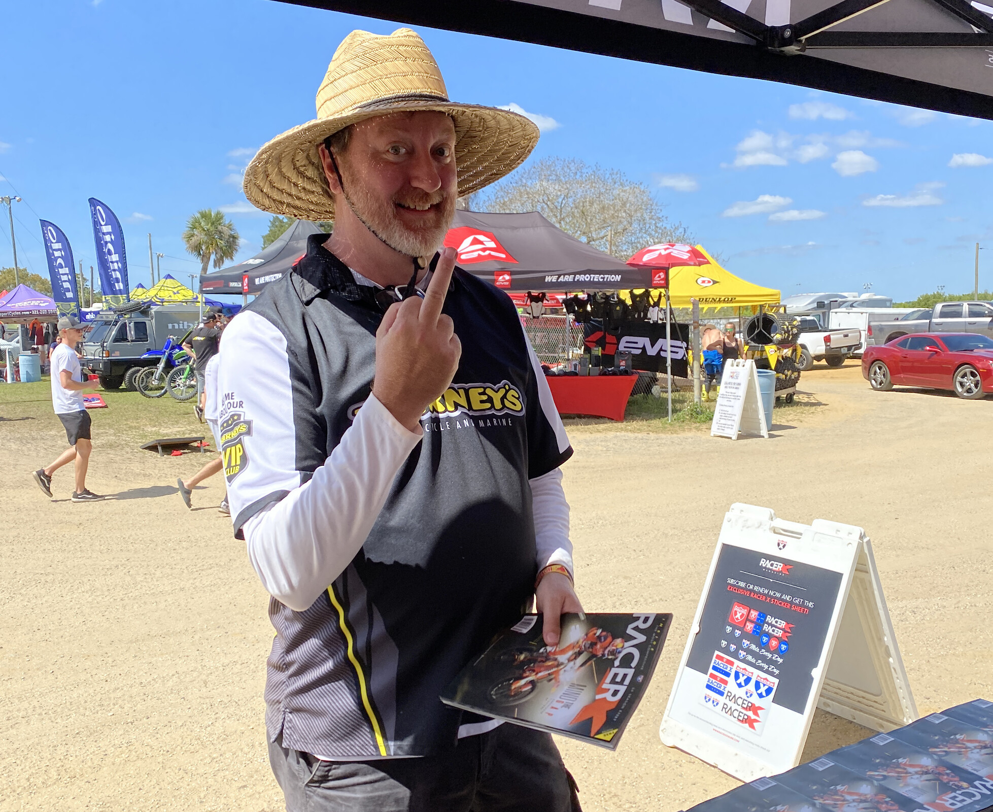 David “Florida Man” Brozik salutes Ryan McLeod.