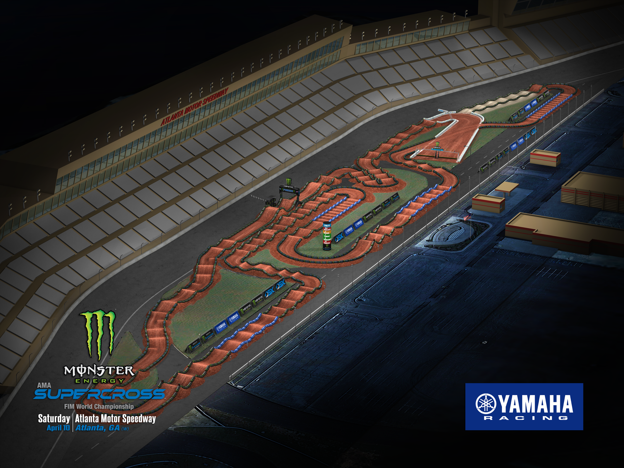 Atlanta 1 Supercross track map.