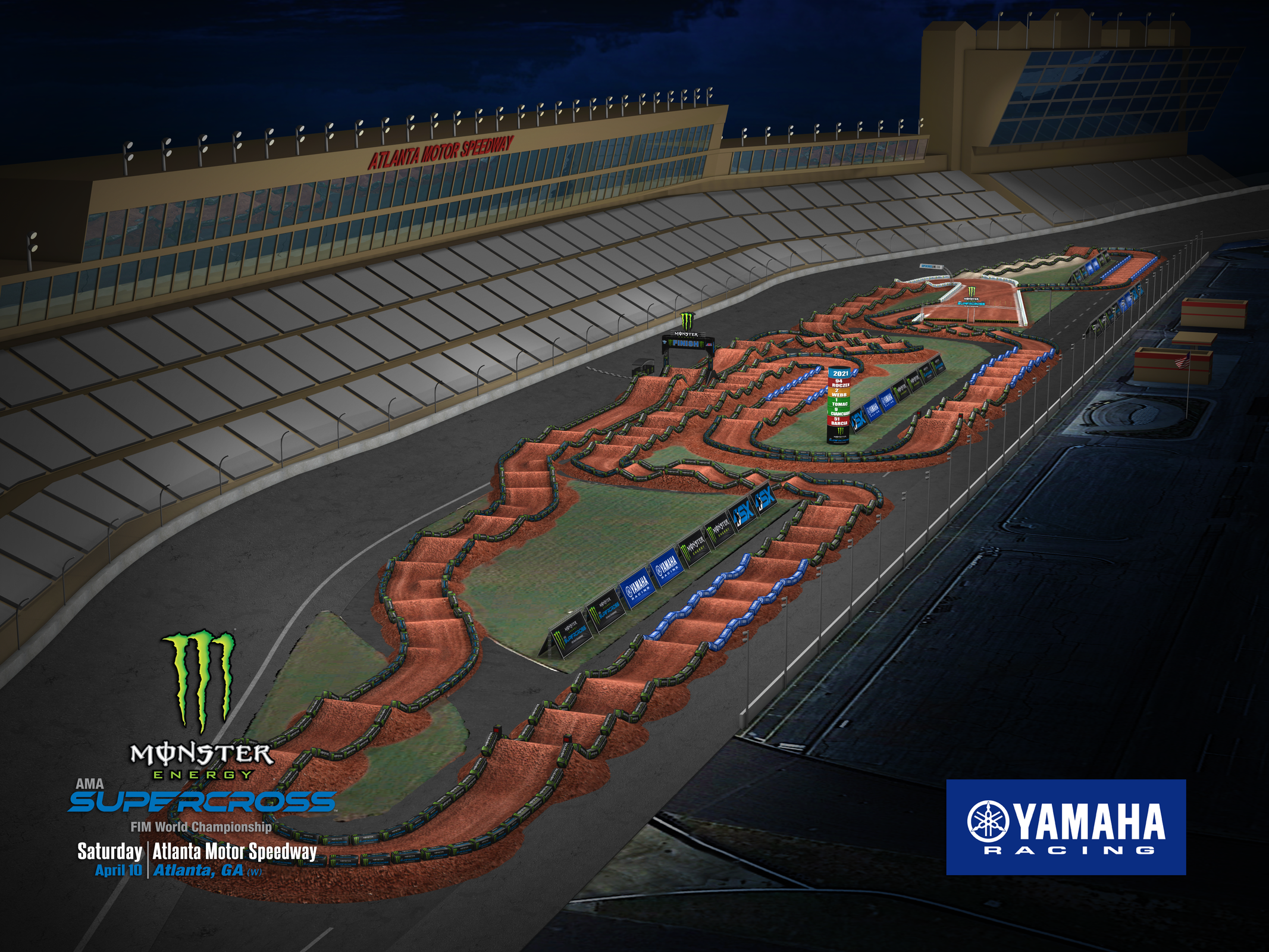 Atlanta 1 Supercross track map.