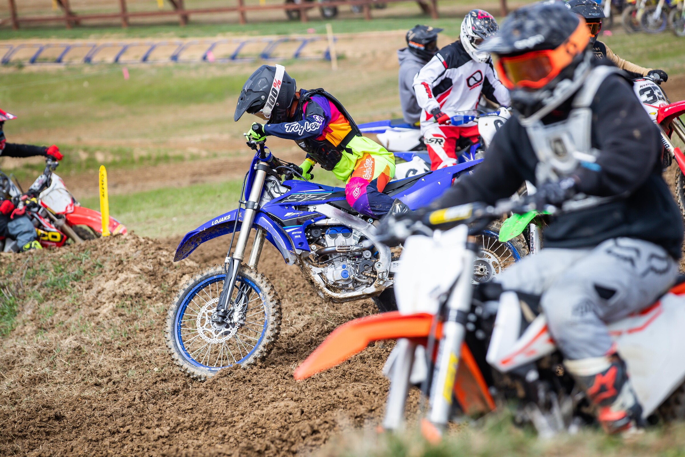 Mitch Kendra losing balance in some ruts.