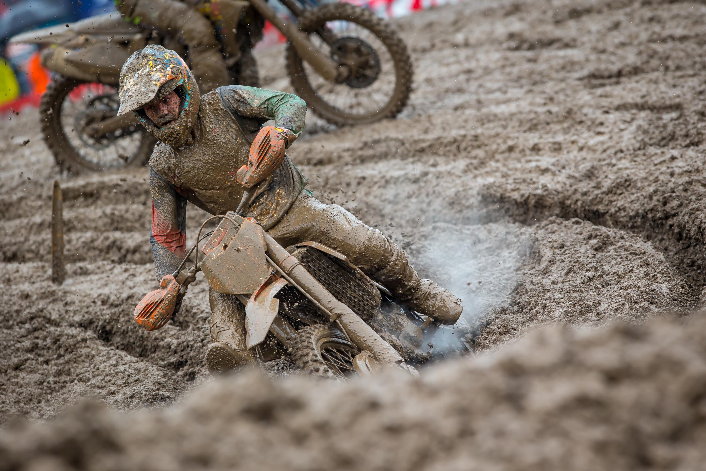 Russell during the motos.