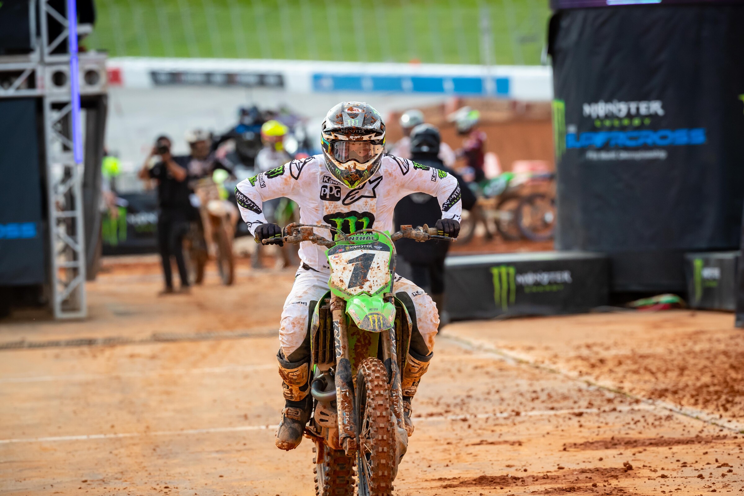 It was in doubt for a bit but Tomac launched past Sexton when Sexton was held up by Cade Clason, and that was enough to get the win.