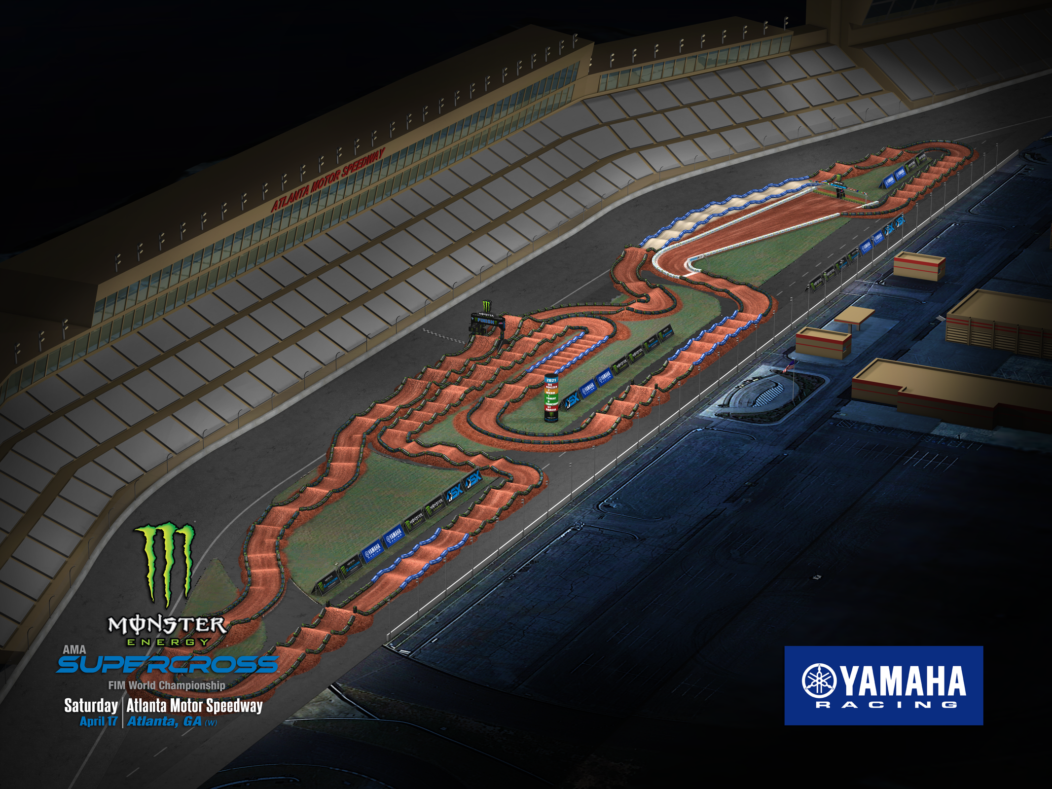The Atlanta 3 Supercross (round 15) layout.