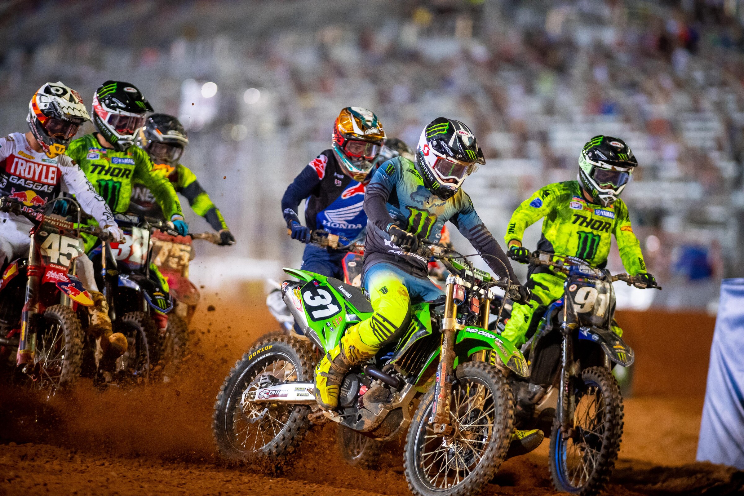 McAdoo almost grabbed the holeshot on the restart.