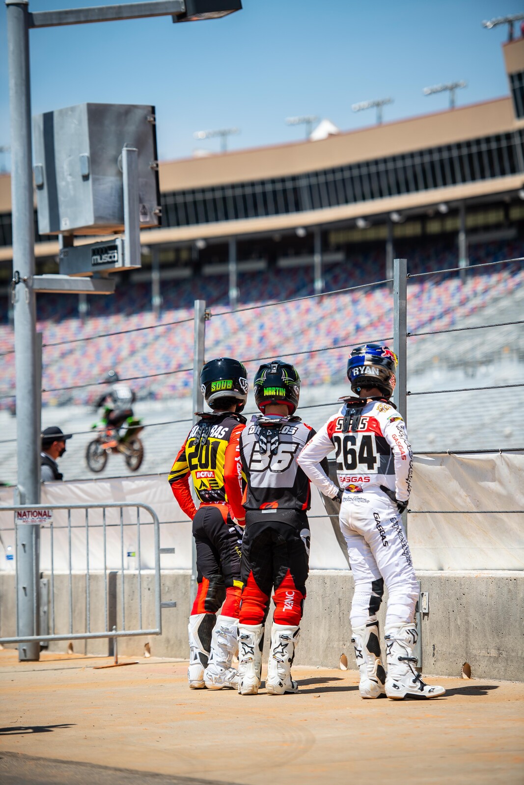 Davalos taking a look at the super-sized supercross track in Atlanta.