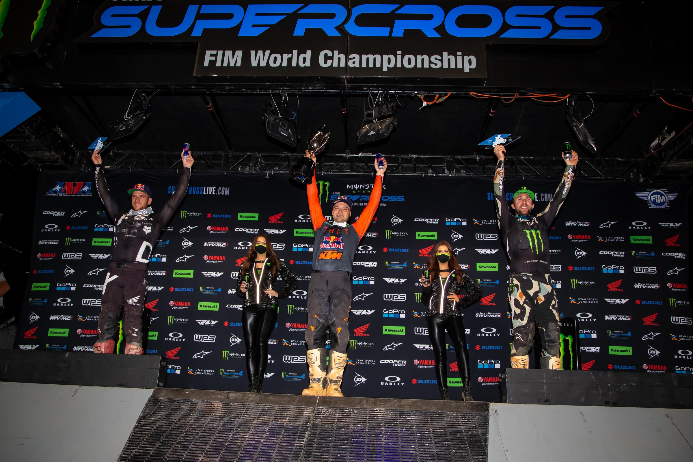 The 450SX class podium from Atlanta 3.