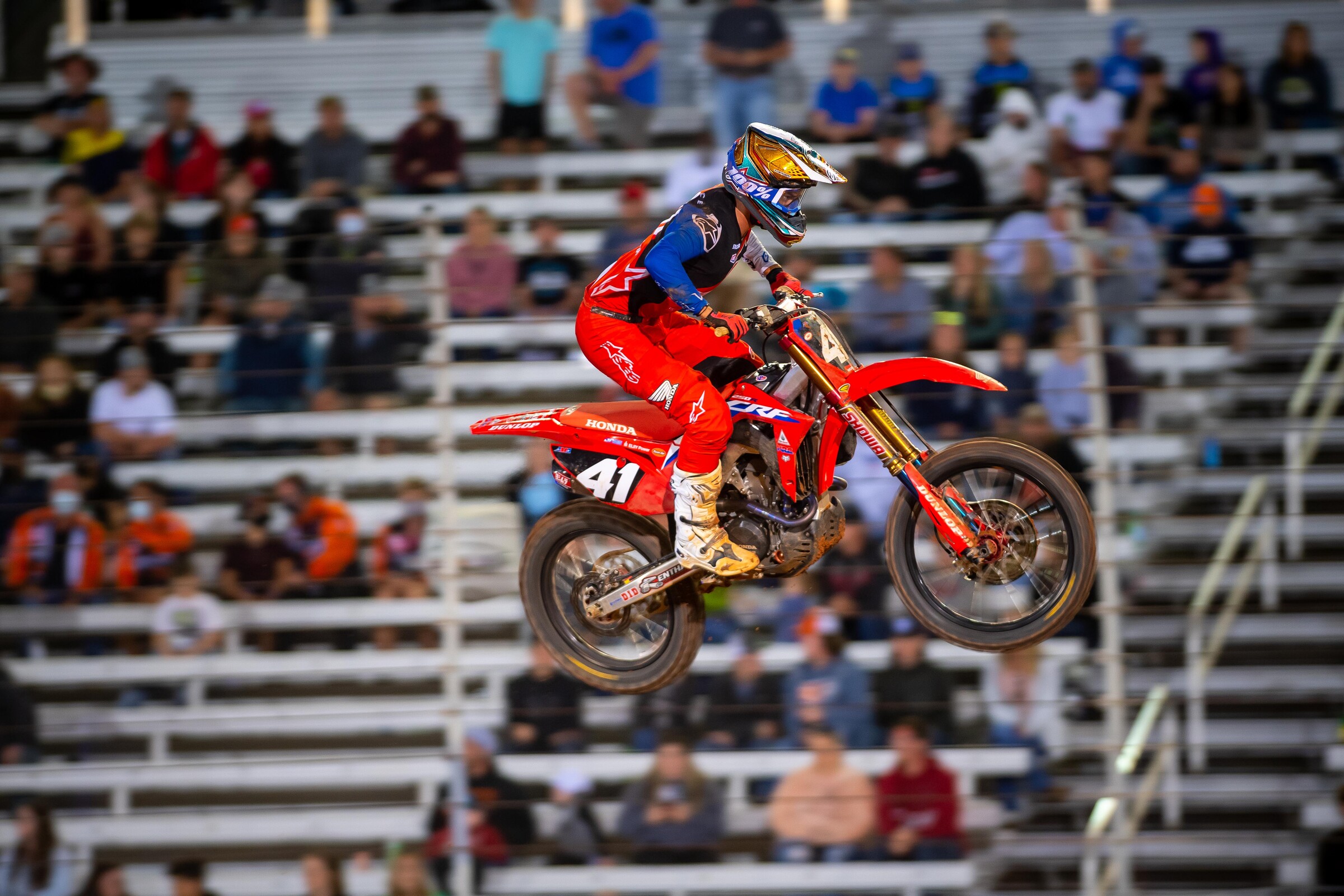 After his crash, Hunter Lawrence just barely finished off the podium in the main event.