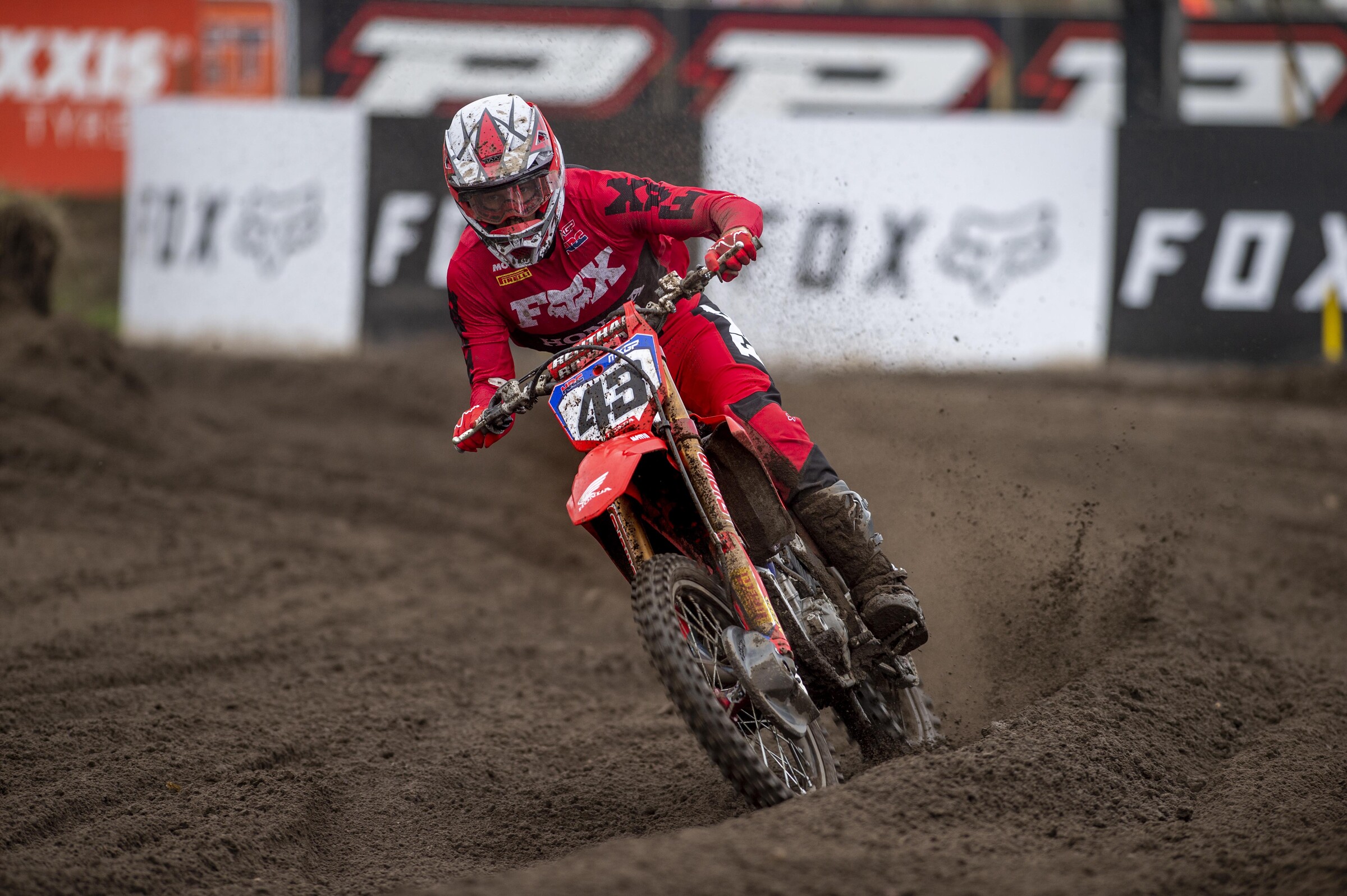 Evans racing for Honda HRC in 2020.