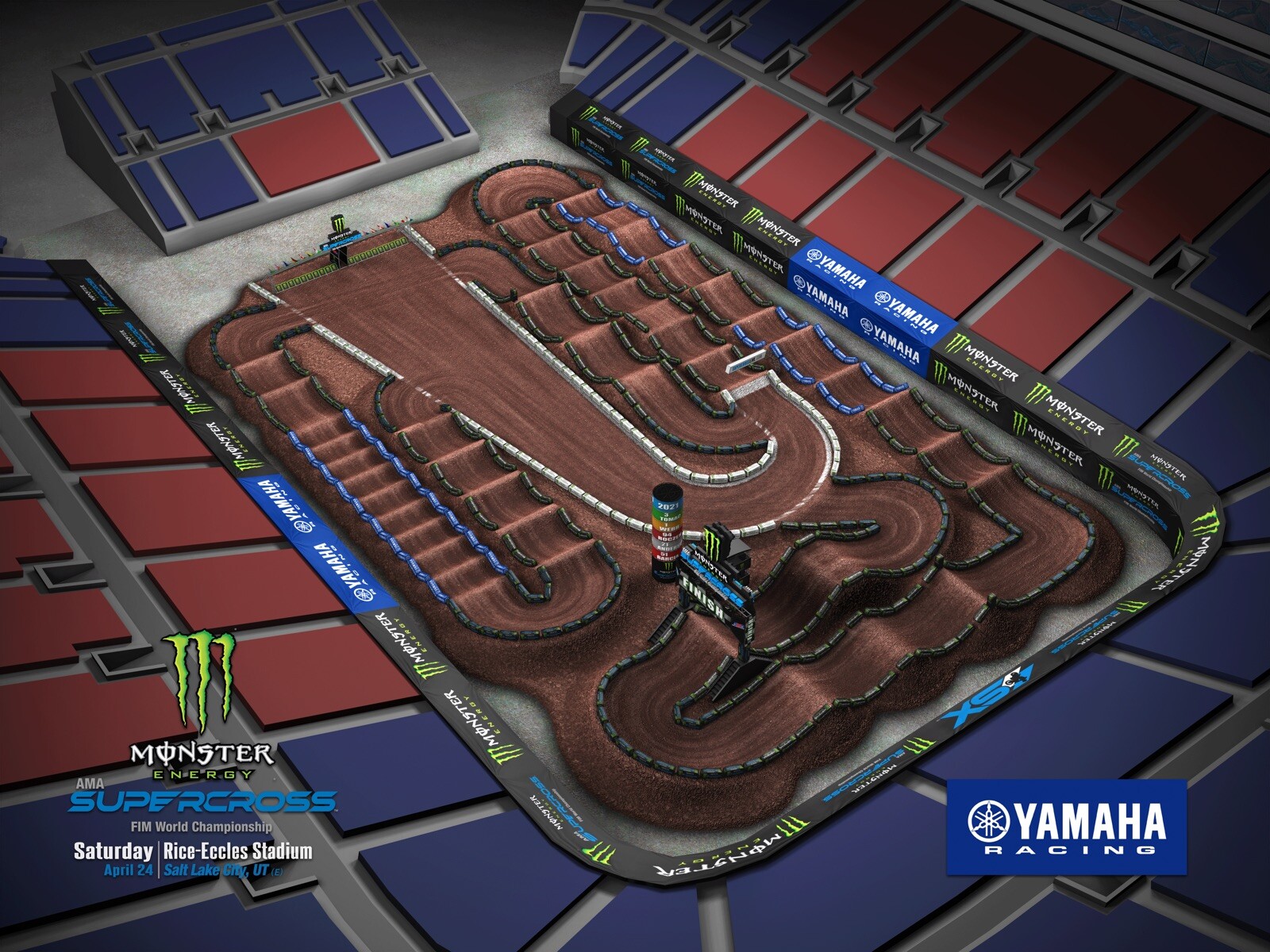 The 2021 Salt Lake City 1 Supercross layout.