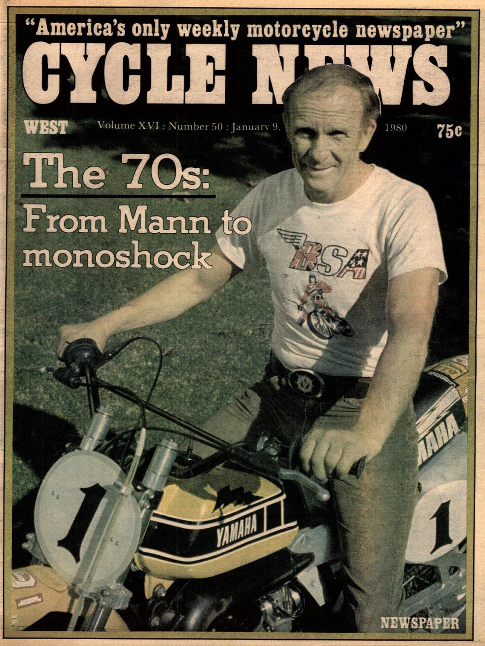 Mann on the January 9, 1980, cover of Cycle News.