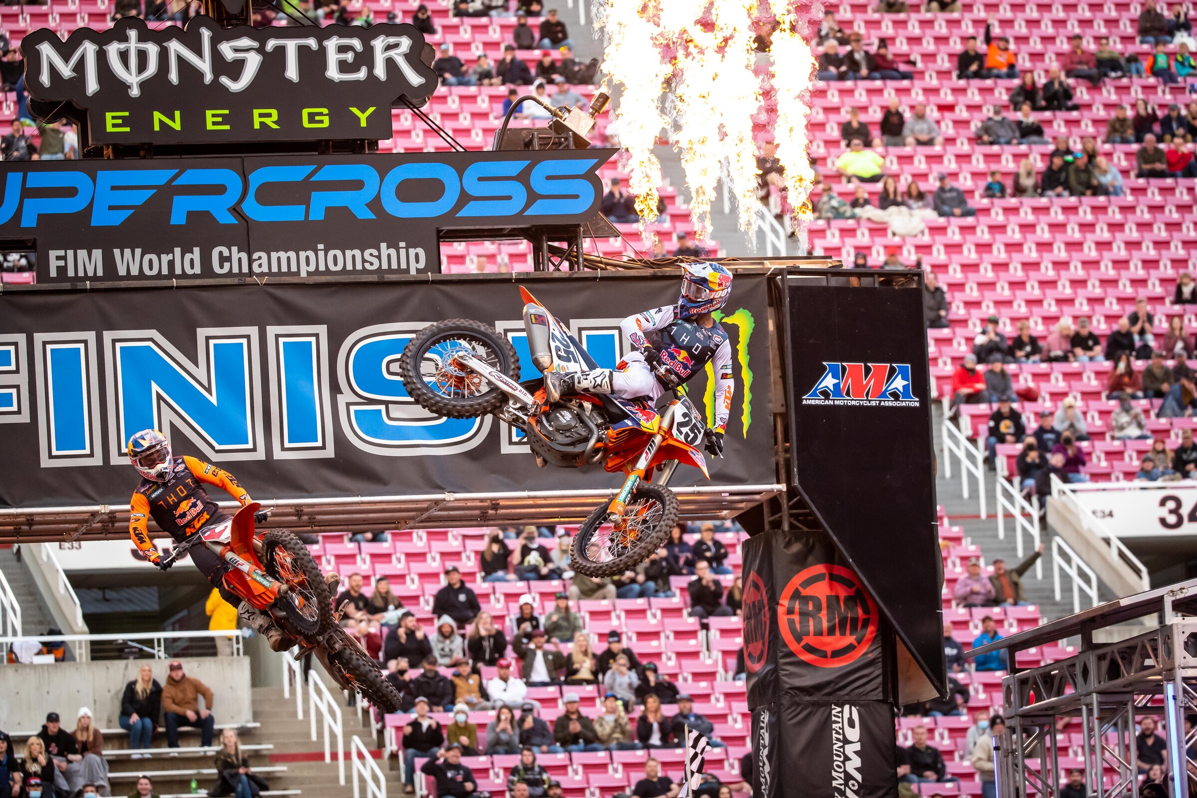 Marvin Musquin outlasted the barrage of attacks from his teammate to win the Salt Lake City 1 Supercross.